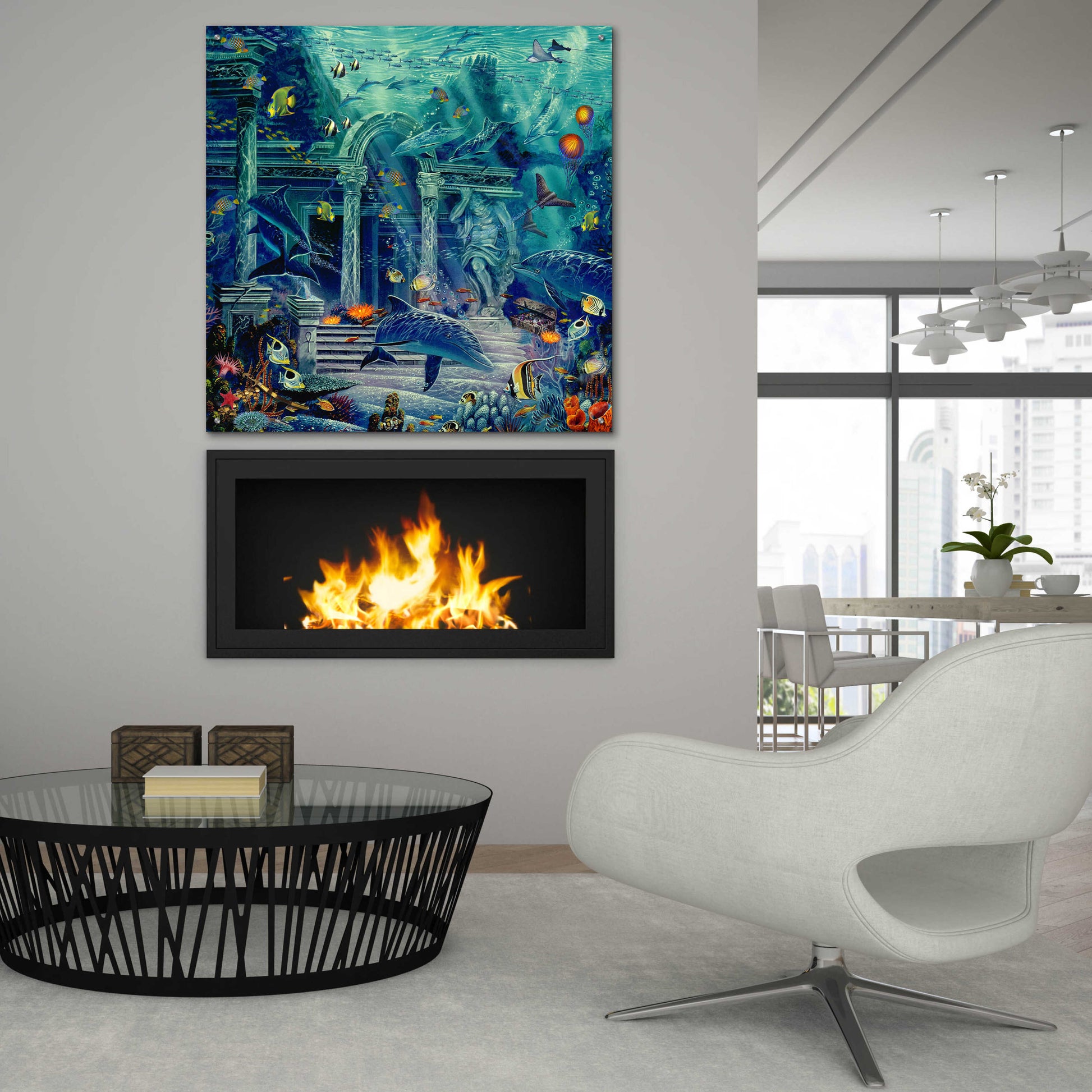 Epic Art 'Visions of Atlantis' by Enright, Acrylic Glass Wall Art,36x36