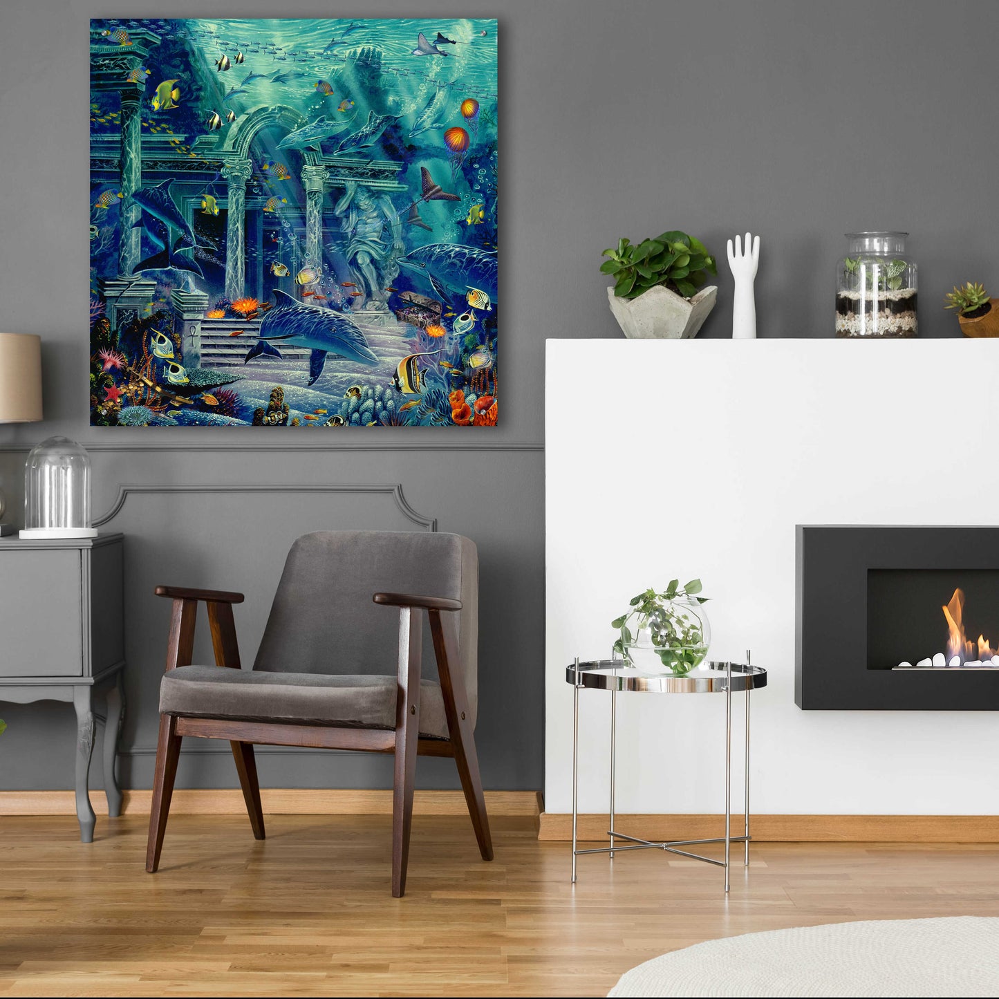 Epic Art 'Visions of Atlantis' by Enright, Acrylic Glass Wall Art,36x36