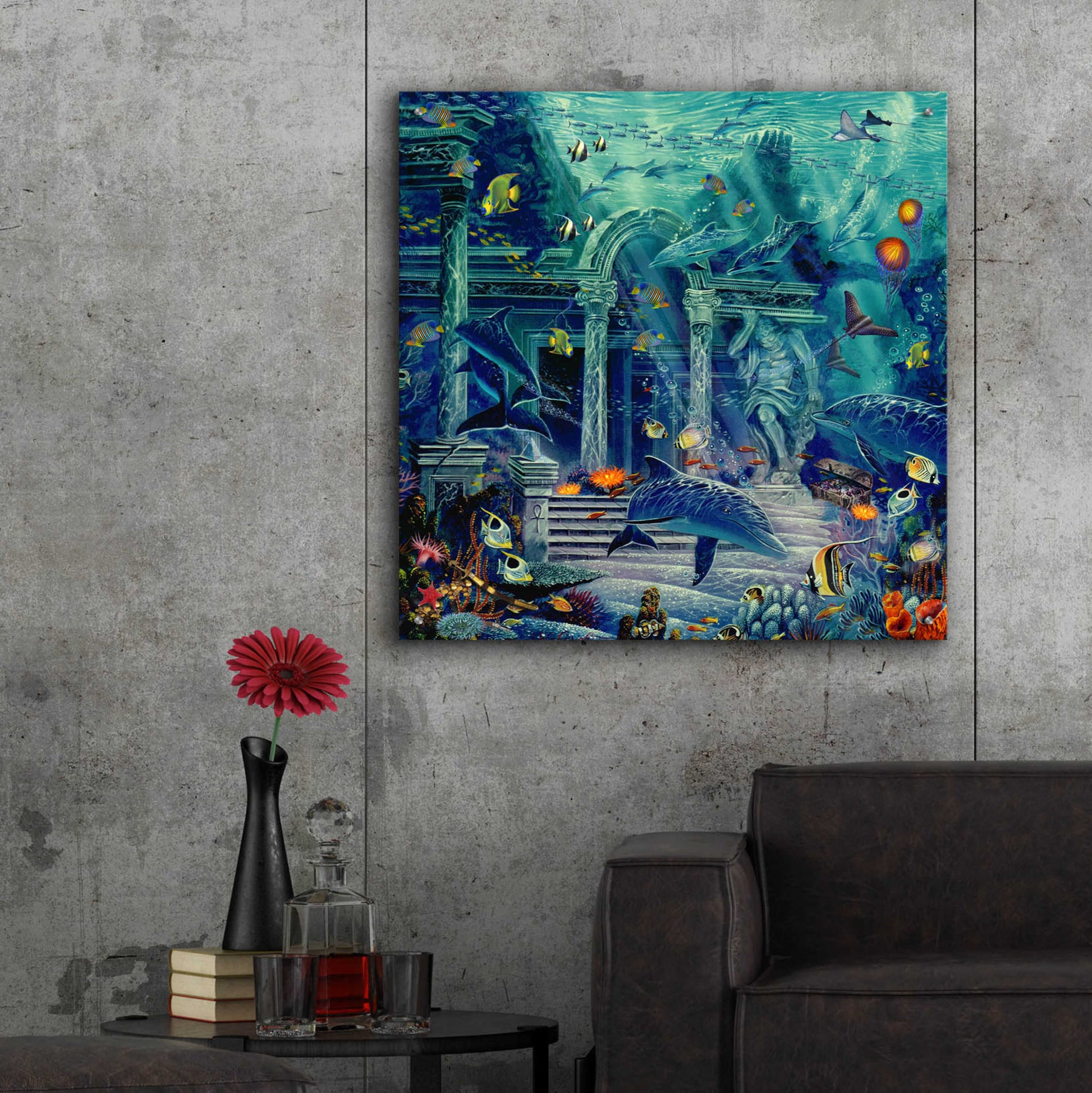 Epic Art 'Visions of Atlantis' by Enright, Acrylic Glass Wall Art,36x36