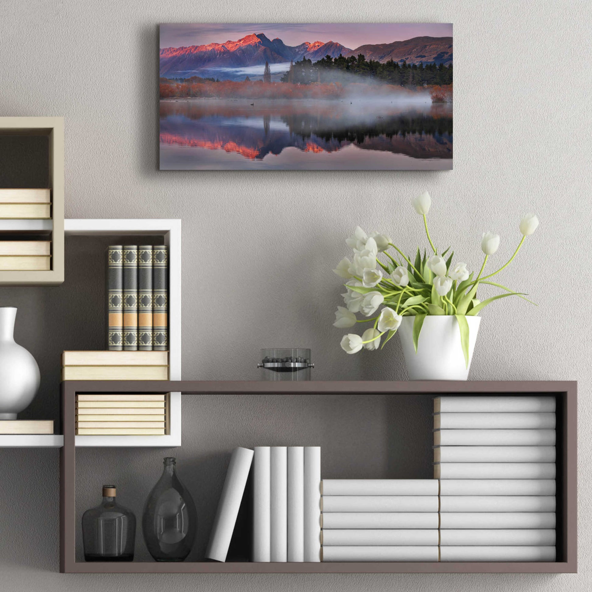 Epic Art 'Glenorchy Mists' by Everlook Photography, Acrylic Glass Wall Art,24x12