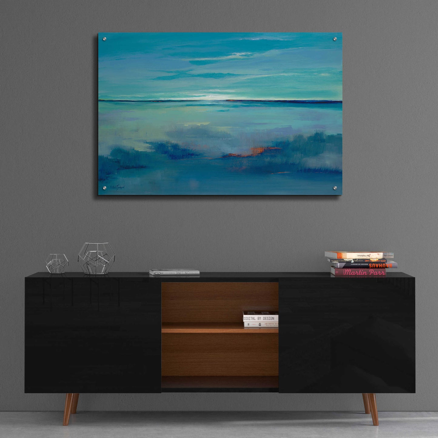 Epic Art 'Blue Ciel' by Victoria Jackson, Acrylic Glass Wall Art,36x24