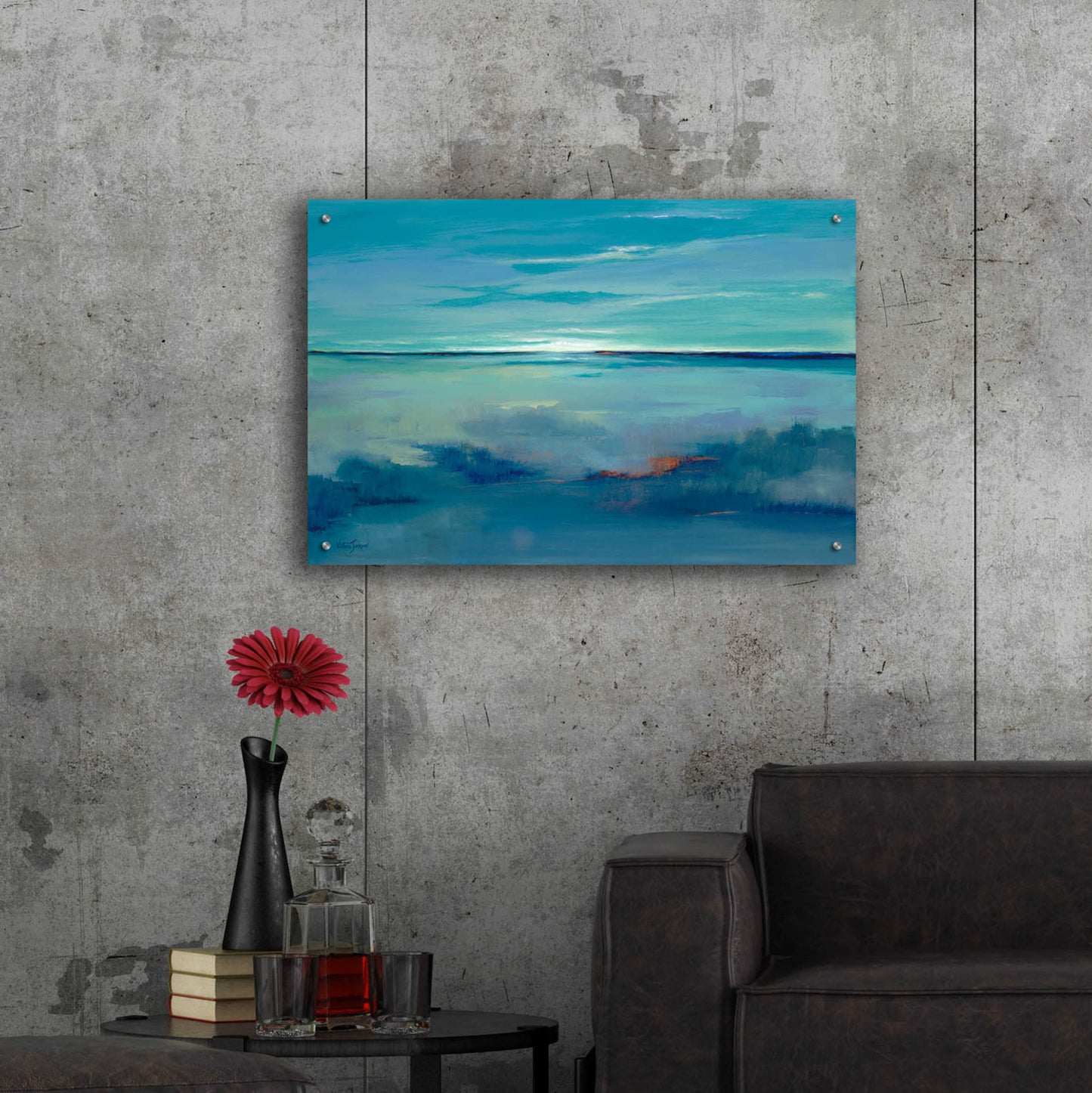 Epic Art 'Blue Ciel' by Victoria Jackson, Acrylic Glass Wall Art,36x24