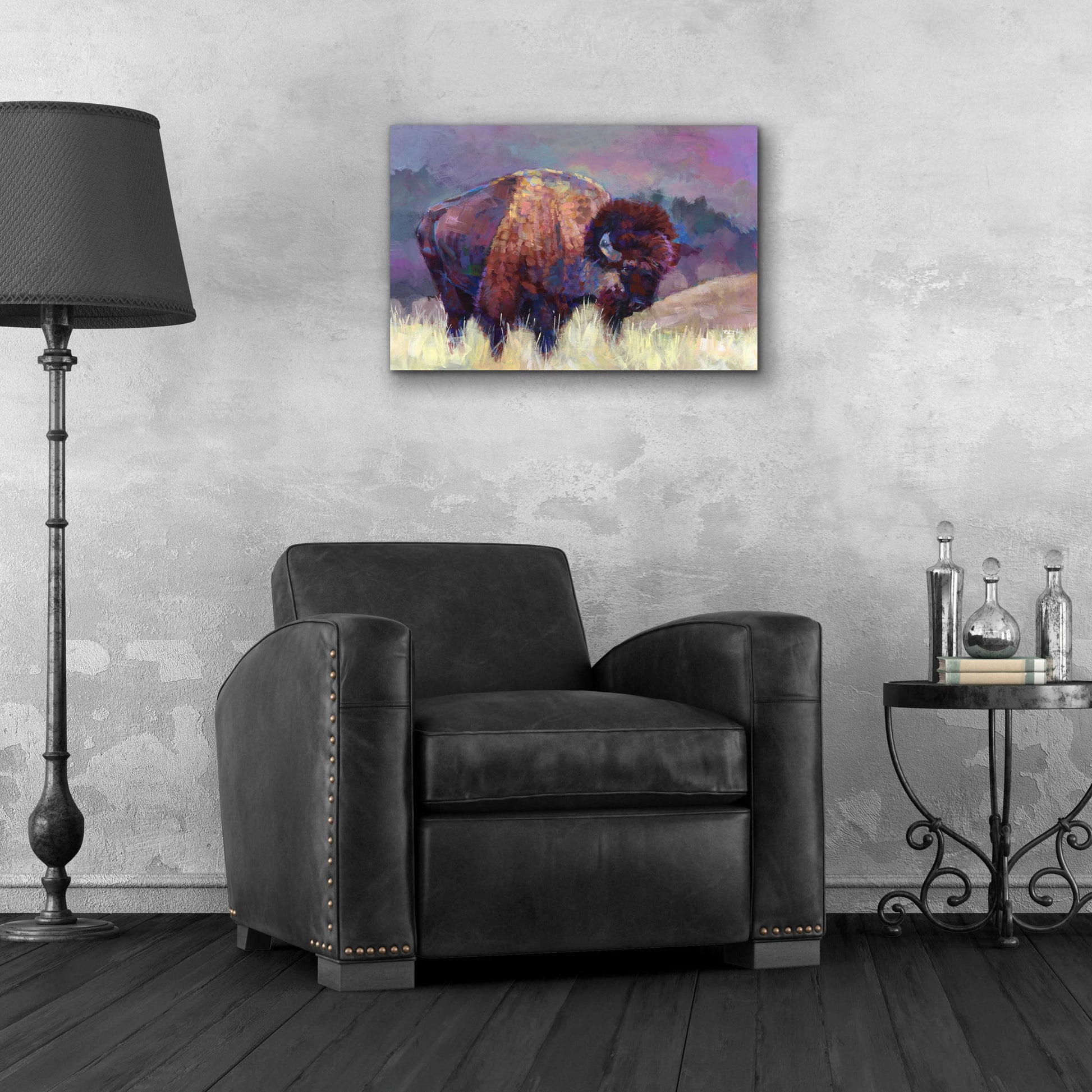 Epic Art 'Buffalo Roam' by Robert Jackson, Acrylic Glass Wall Art,24x16