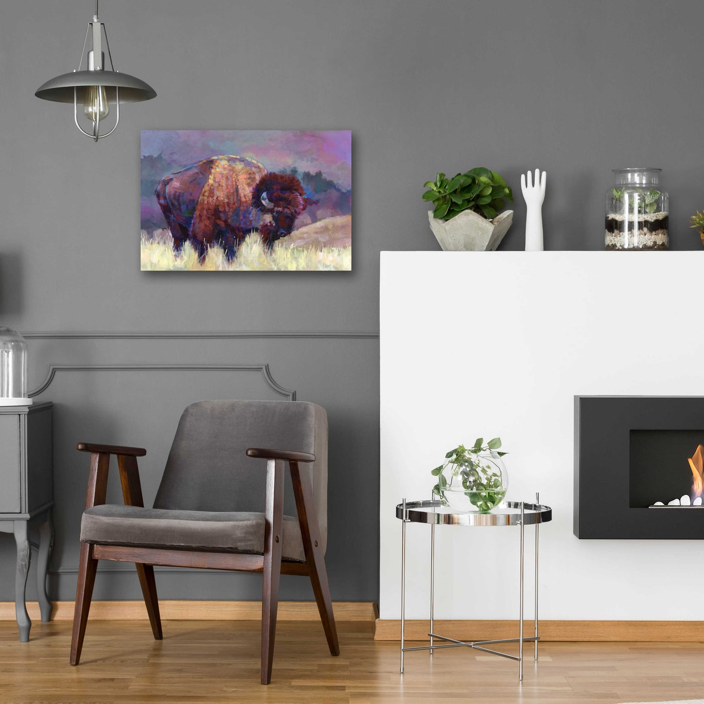 Epic Art 'Buffalo Roam' by Robert Jackson, Acrylic Glass Wall Art,24x16