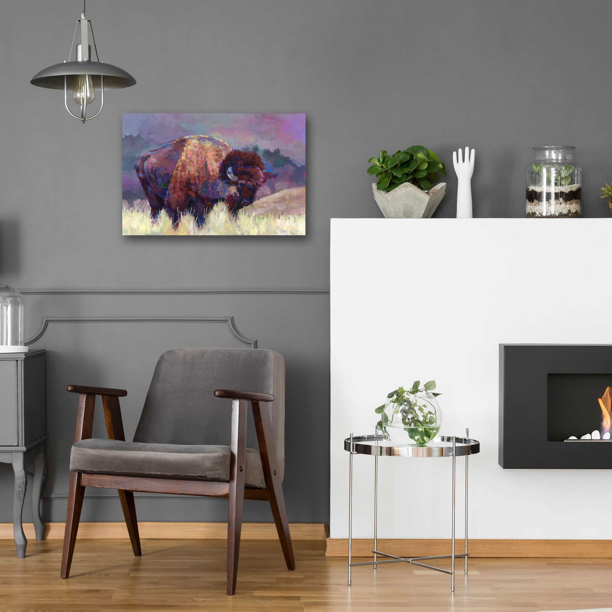 Epic Art 'Buffalo Roam' by Robert Jackson, Acrylic Glass Wall Art,24x16