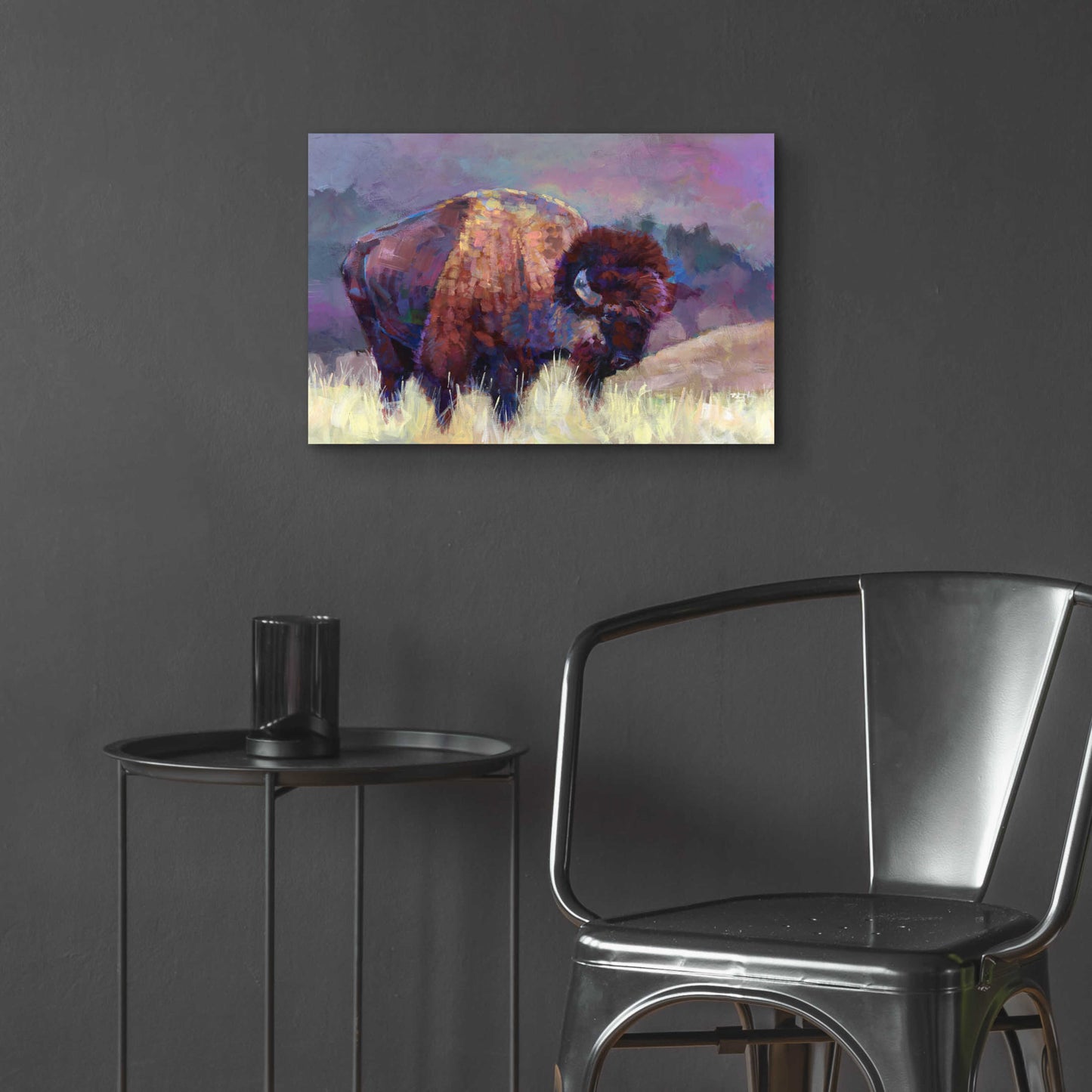 Epic Art 'Buffalo Roam' by Robert Jackson, Acrylic Glass Wall Art,24x16