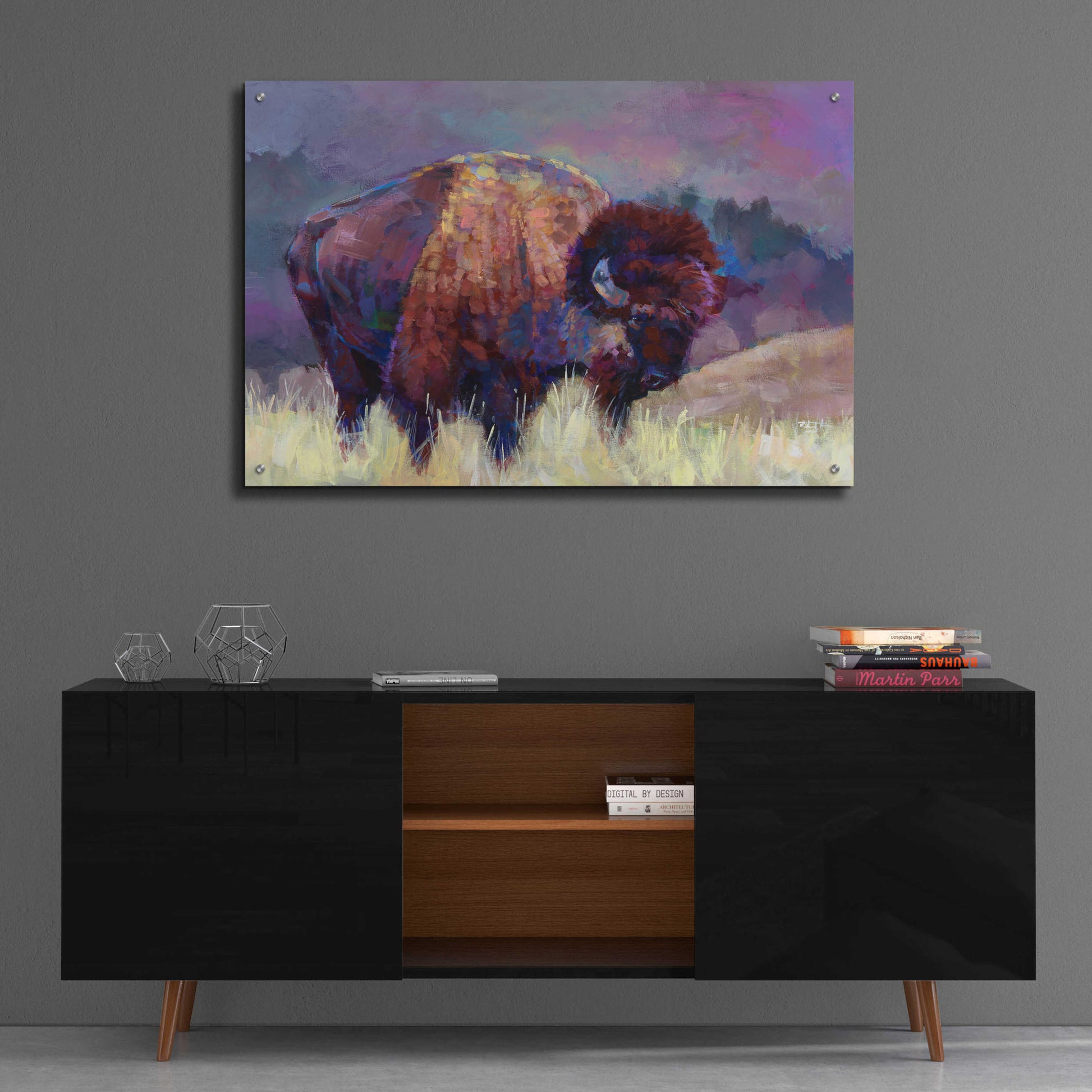 Epic Art 'Buffalo Roam' by Robert Jackson, Acrylic Glass Wall Art,36x24