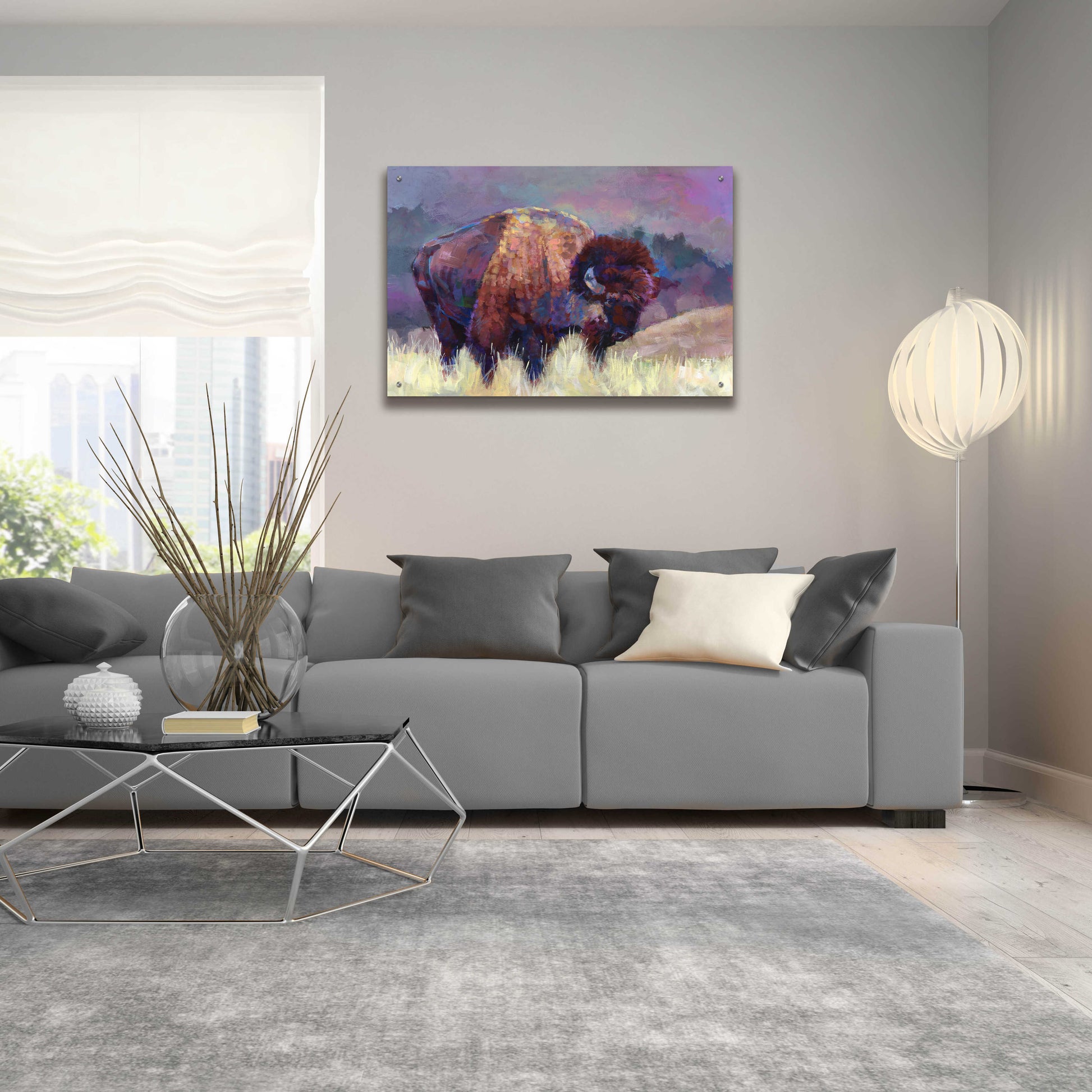 Epic Art 'Buffalo Roam' by Robert Jackson, Acrylic Glass Wall Art,36x24