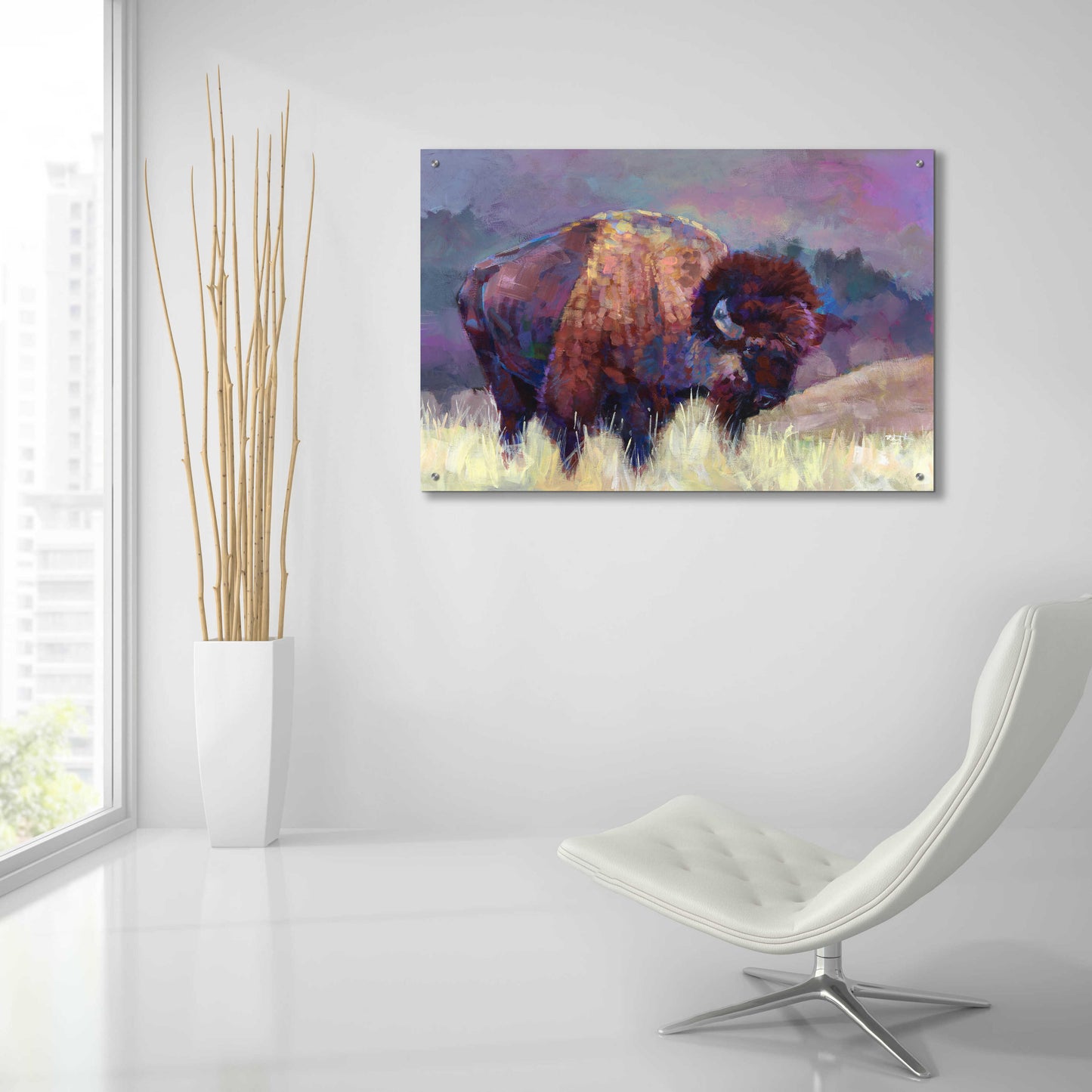 Epic Art 'Buffalo Roam' by Robert Jackson, Acrylic Glass Wall Art,36x24