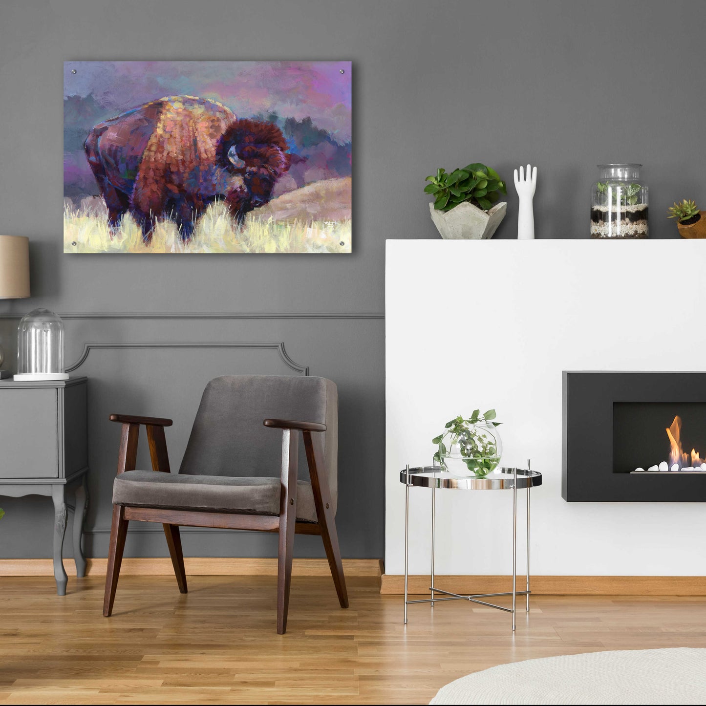 Epic Art 'Buffalo Roam' by Robert Jackson, Acrylic Glass Wall Art,36x24