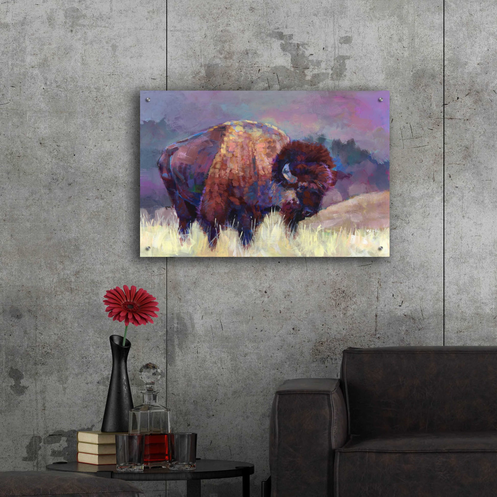 Epic Art 'Buffalo Roam' by Robert Jackson, Acrylic Glass Wall Art,36x24