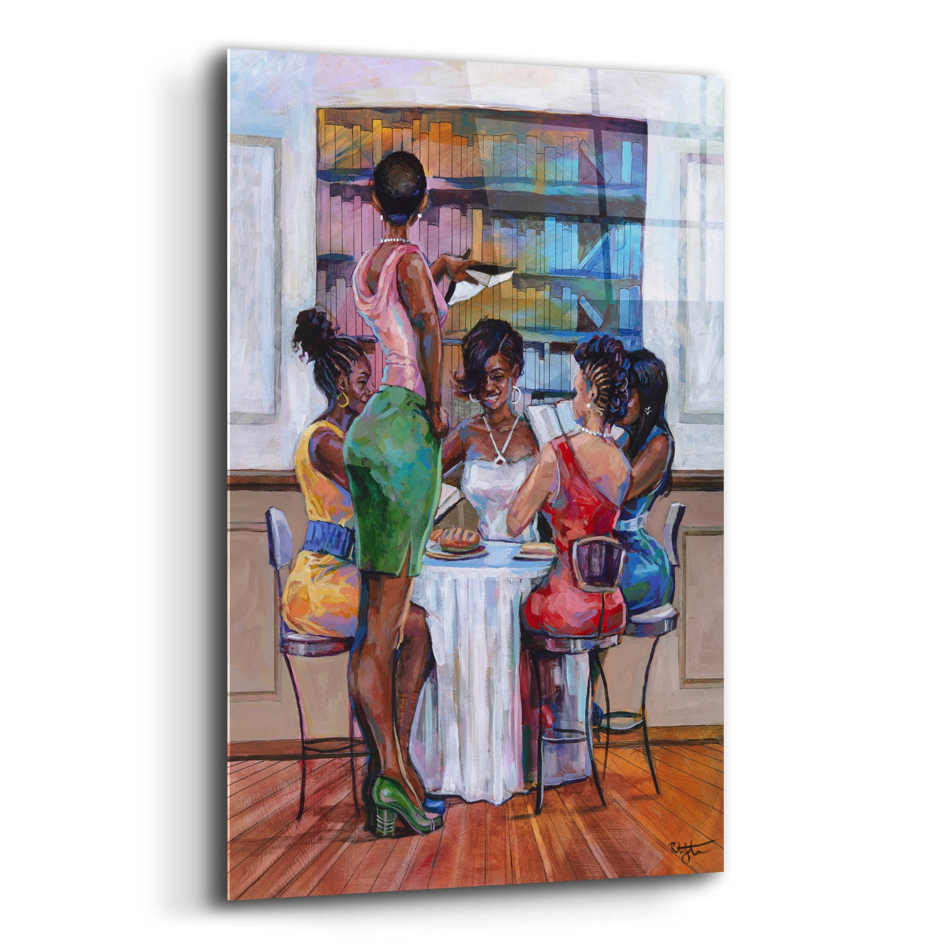 Epic Art 'The Book Club III' by Robert Jackson, Acrylic Glass Wall Art,12x16