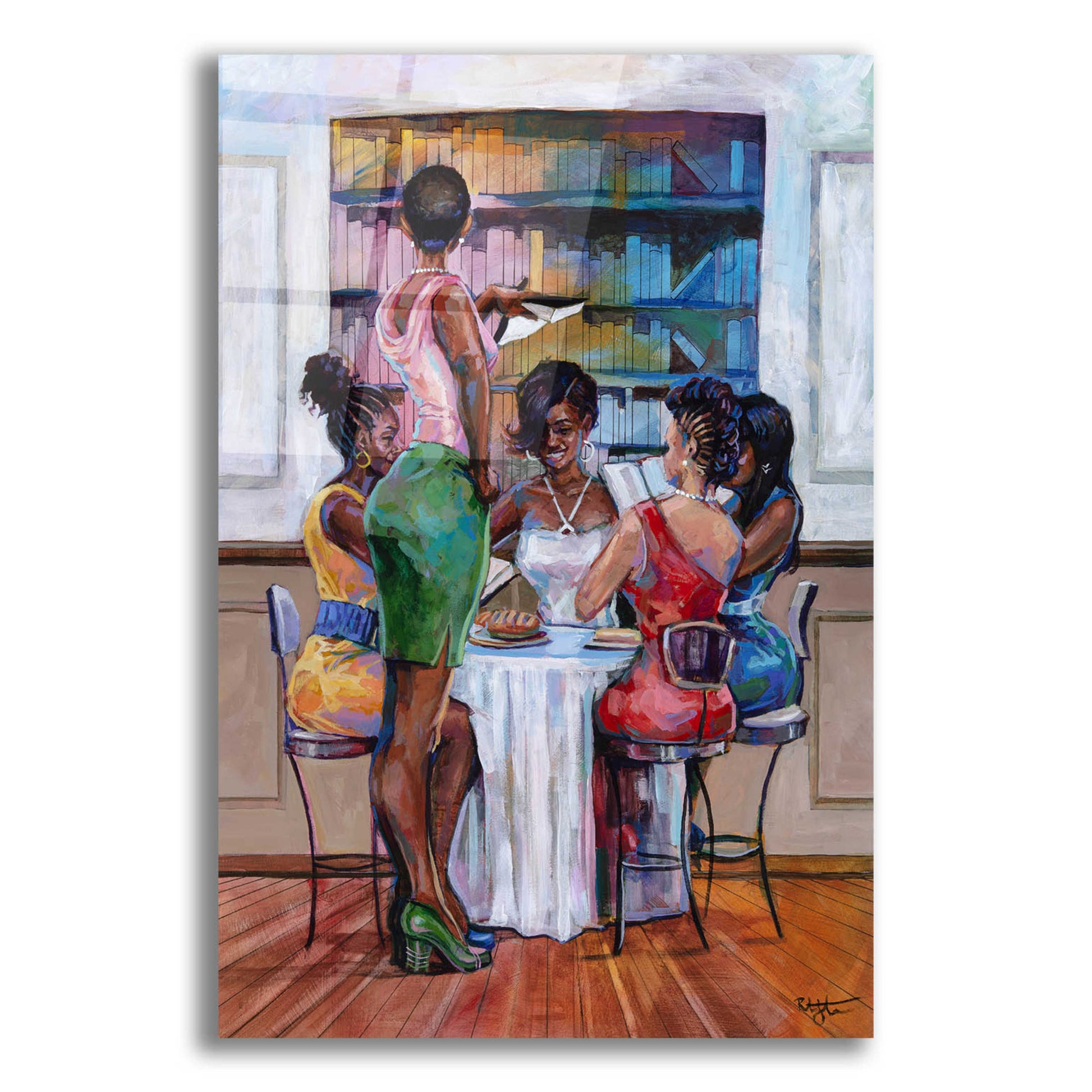 Epic Art 'The Book Club III' by Robert Jackson, Acrylic Glass Wall Art,12x16