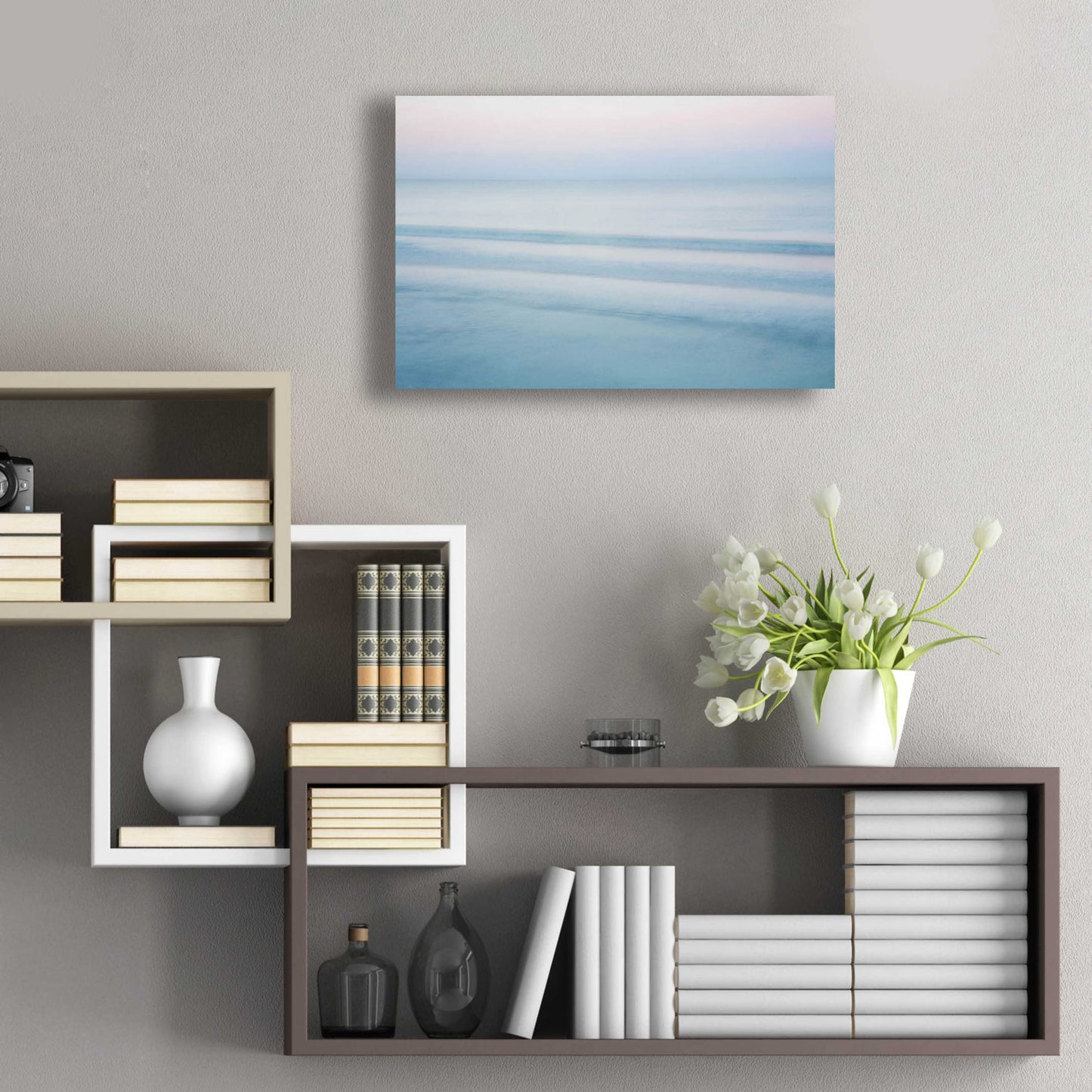 Epic Art 'Three Waves Crescent Beach' by John Juracek, Acrylic Glass Wall Art,24x16