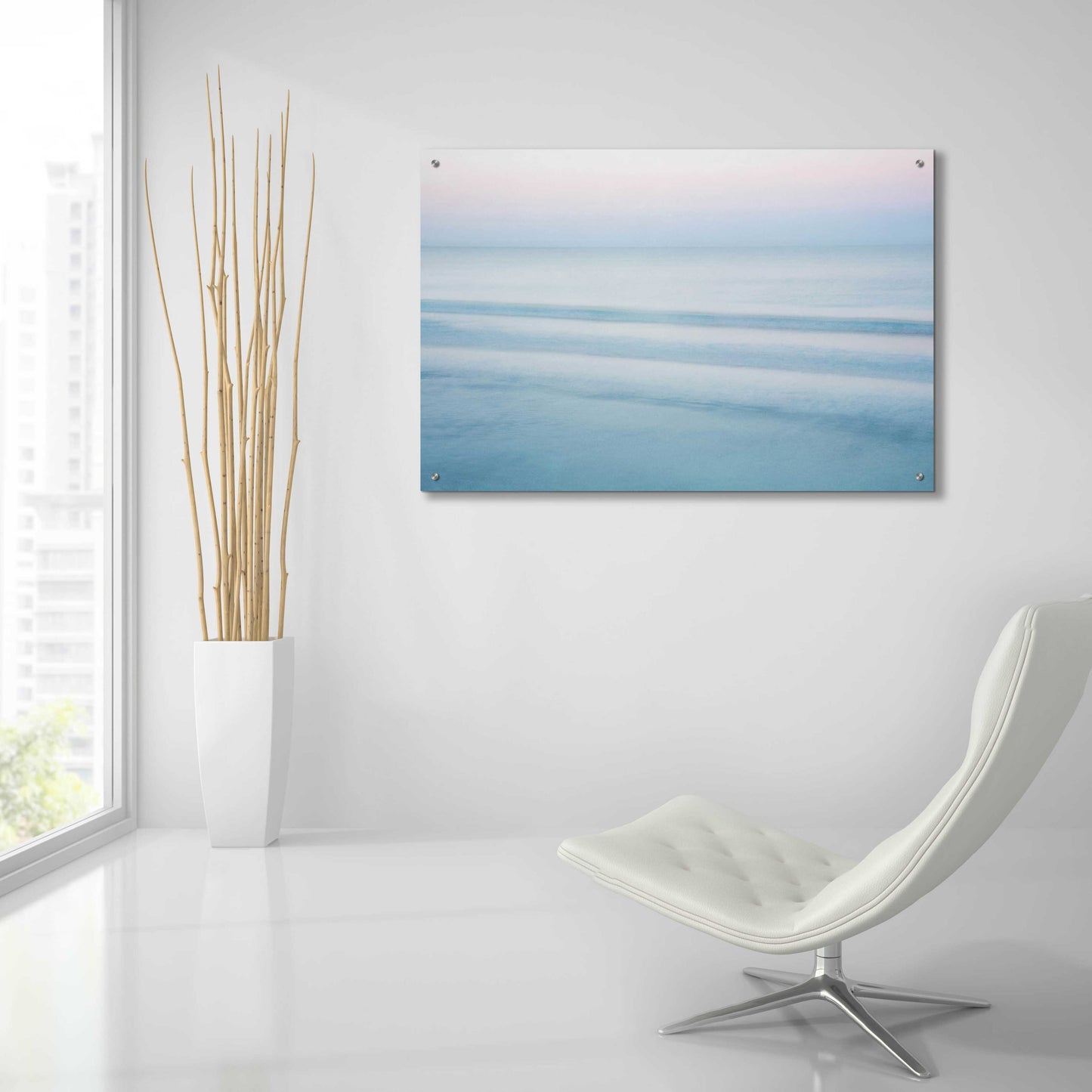 Epic Art 'Three Waves Crescent Beach' by John Juracek, Acrylic Glass Wall Art,36x24