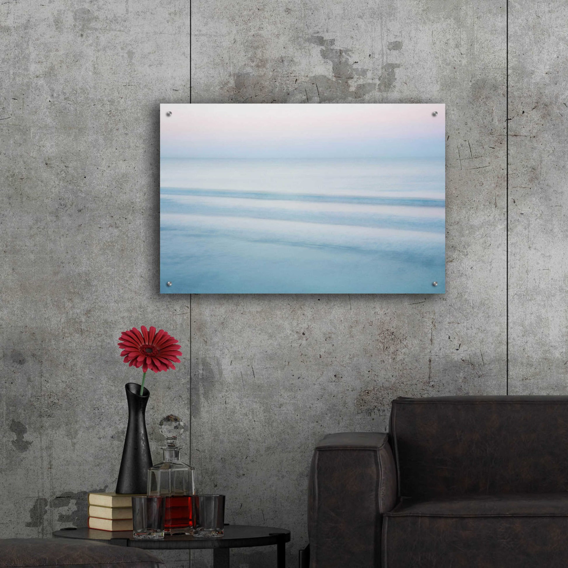 Epic Art 'Three Waves Crescent Beach' by John Juracek, Acrylic Glass Wall Art,36x24