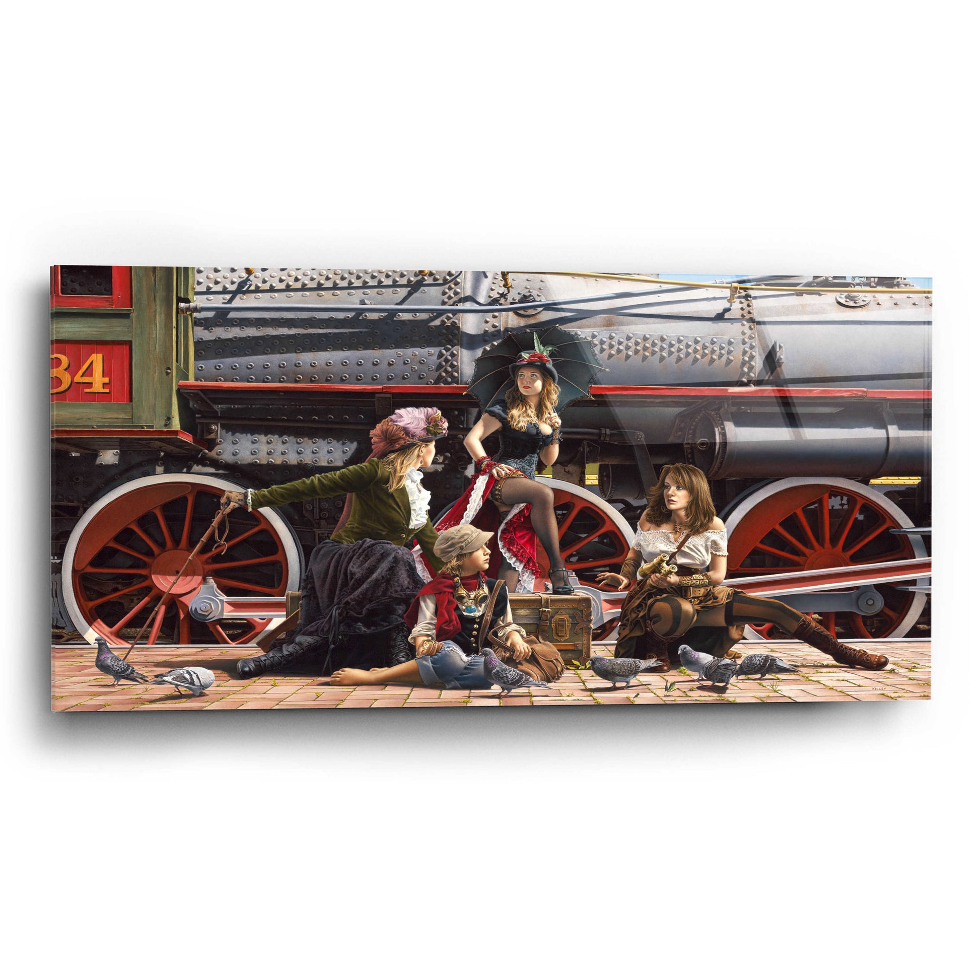 Epic Art 'Last Train for the Coast' by Paul Kelley, Acrylic Glass Wall Art,24x12