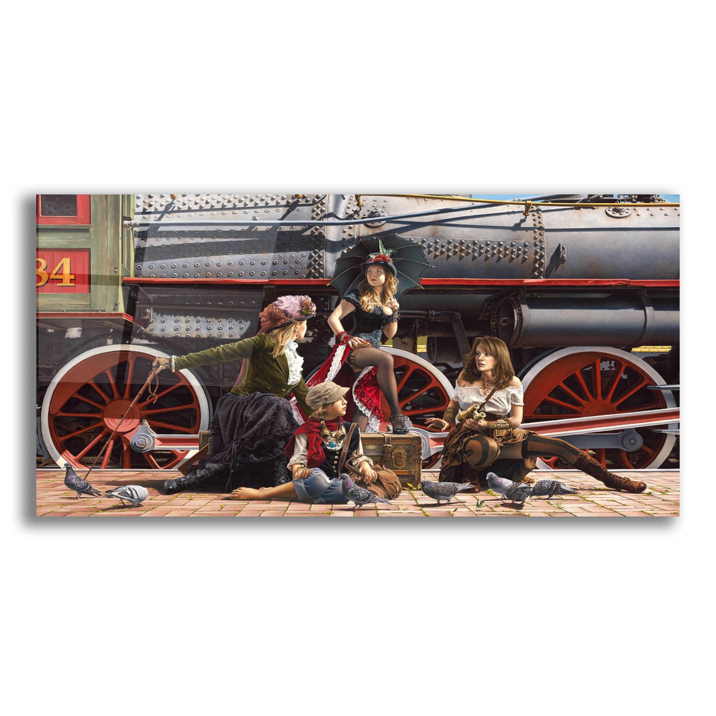 Epic Art 'Last Train for the Coast' by Paul Kelley, Acrylic Glass Wall Art,24x12