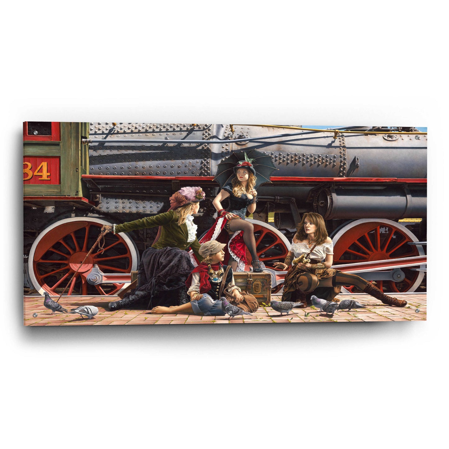 Epic Art 'Last Train for the Coast' by Paul Kelley, Acrylic Glass Wall Art,48x24