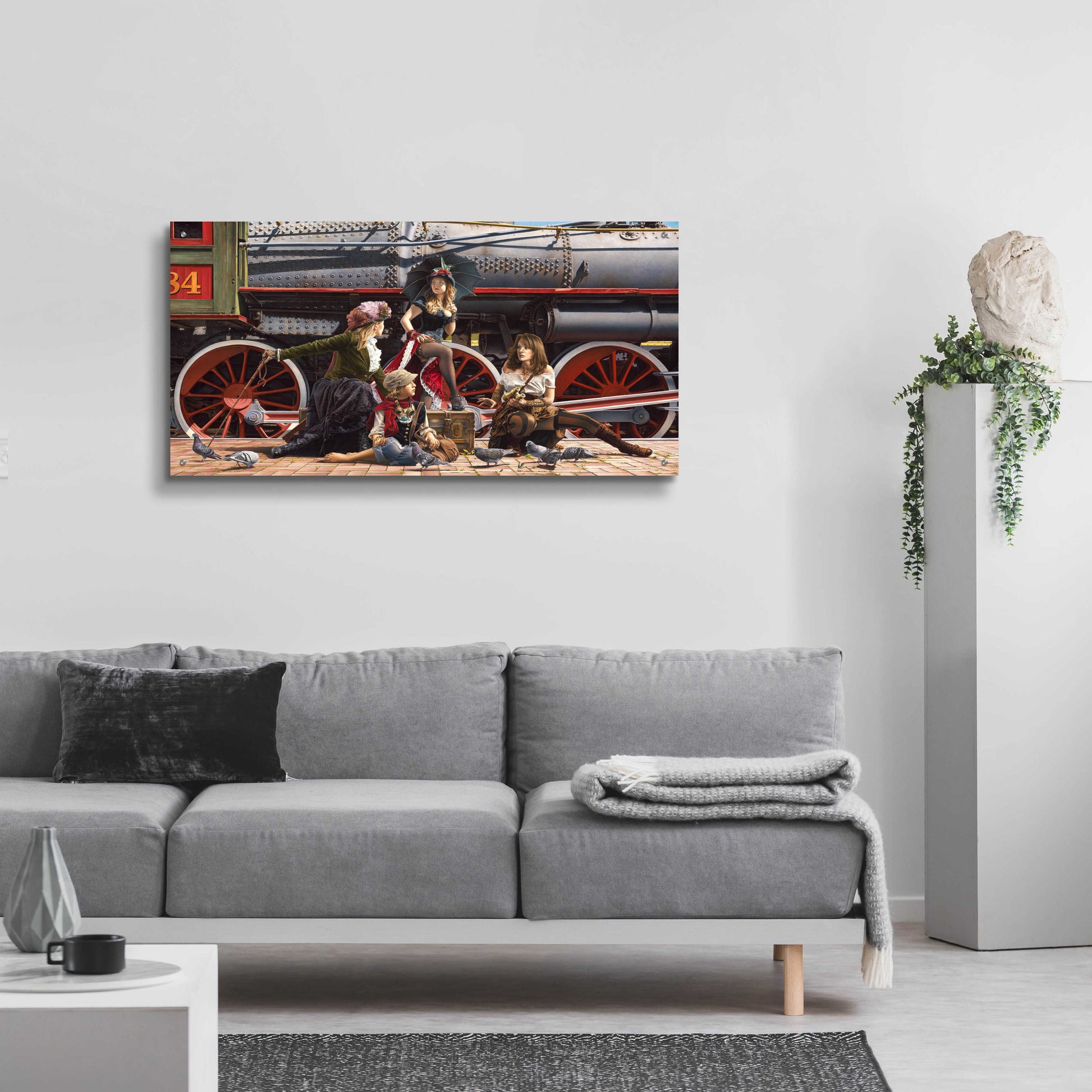 Epic Art 'Last Train for the Coast' by Paul Kelley, Acrylic Glass Wall Art,48x24