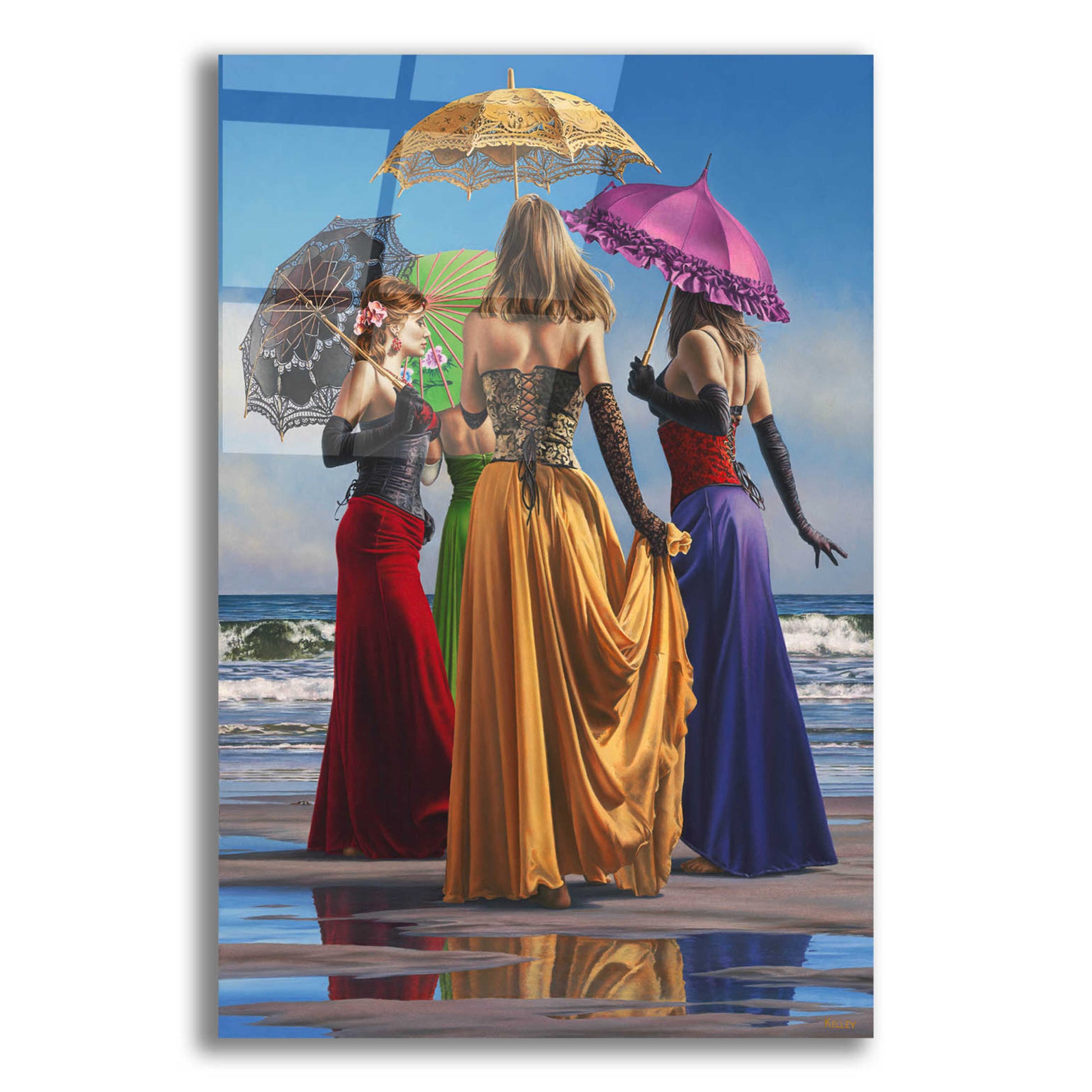 Epic Art 'Parasols' by Paul Kelley, Acrylic Glass Wall Art,12x16