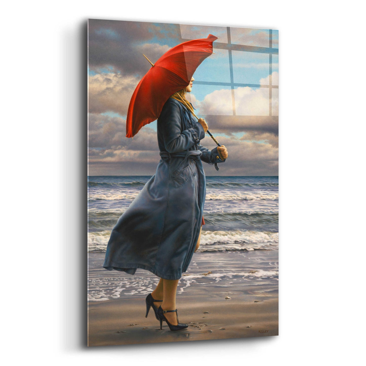 Epic Art 'Red Umbrella' by Paul Kelley, Acrylic Glass Wall Art,12x16