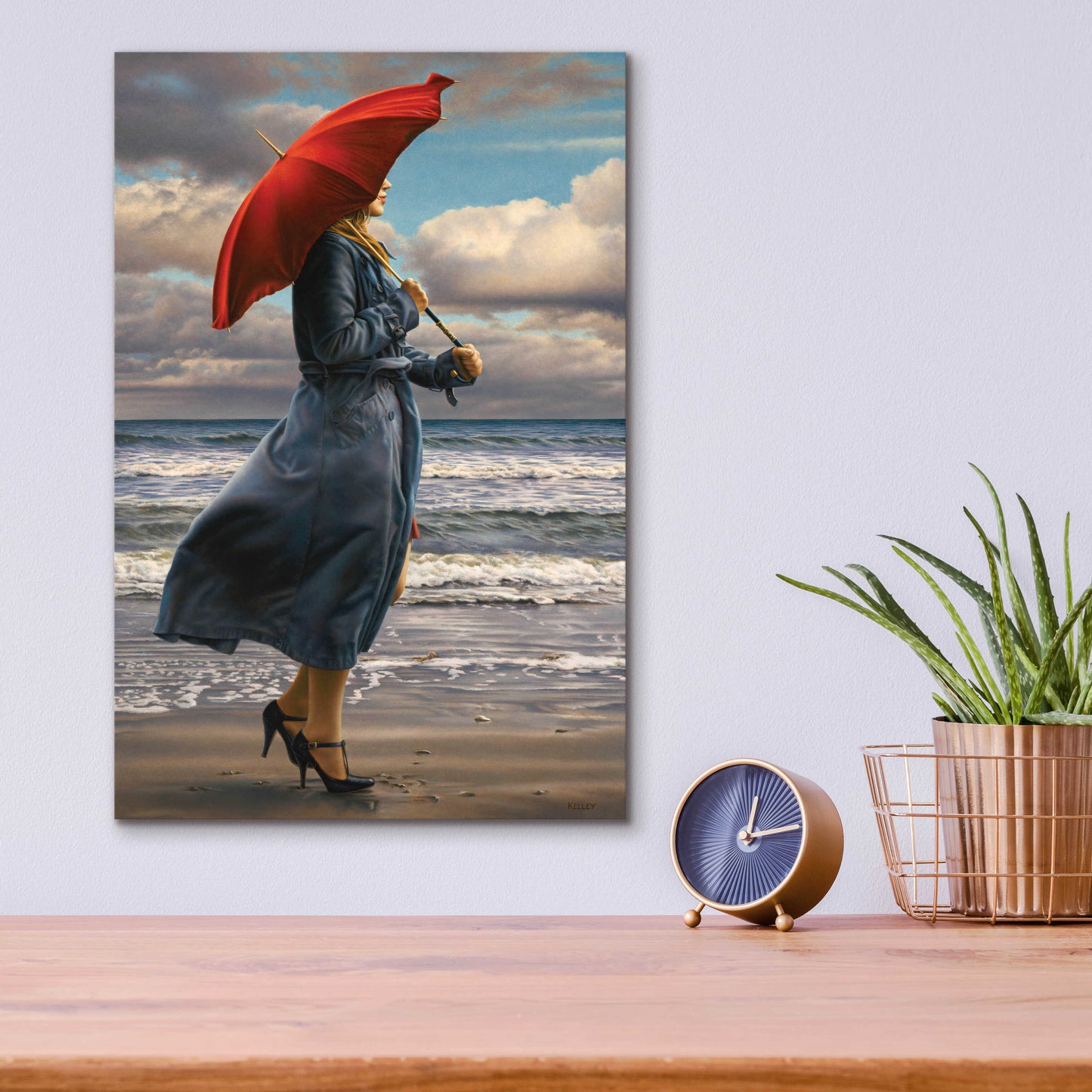 Epic Art 'Red Umbrella' by Paul Kelley, Acrylic Glass Wall Art,12x16