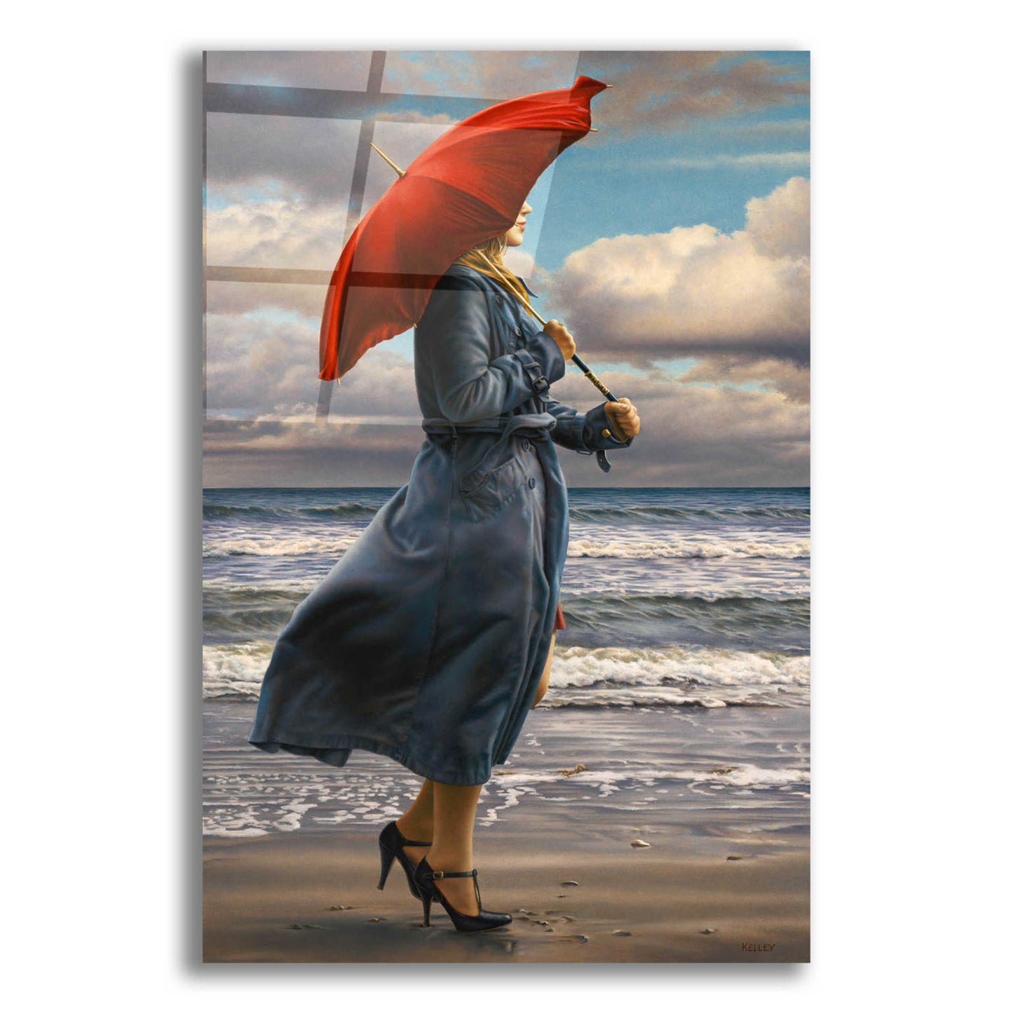 Epic Art 'Red Umbrella' by Paul Kelley, Acrylic Glass Wall Art,12x16