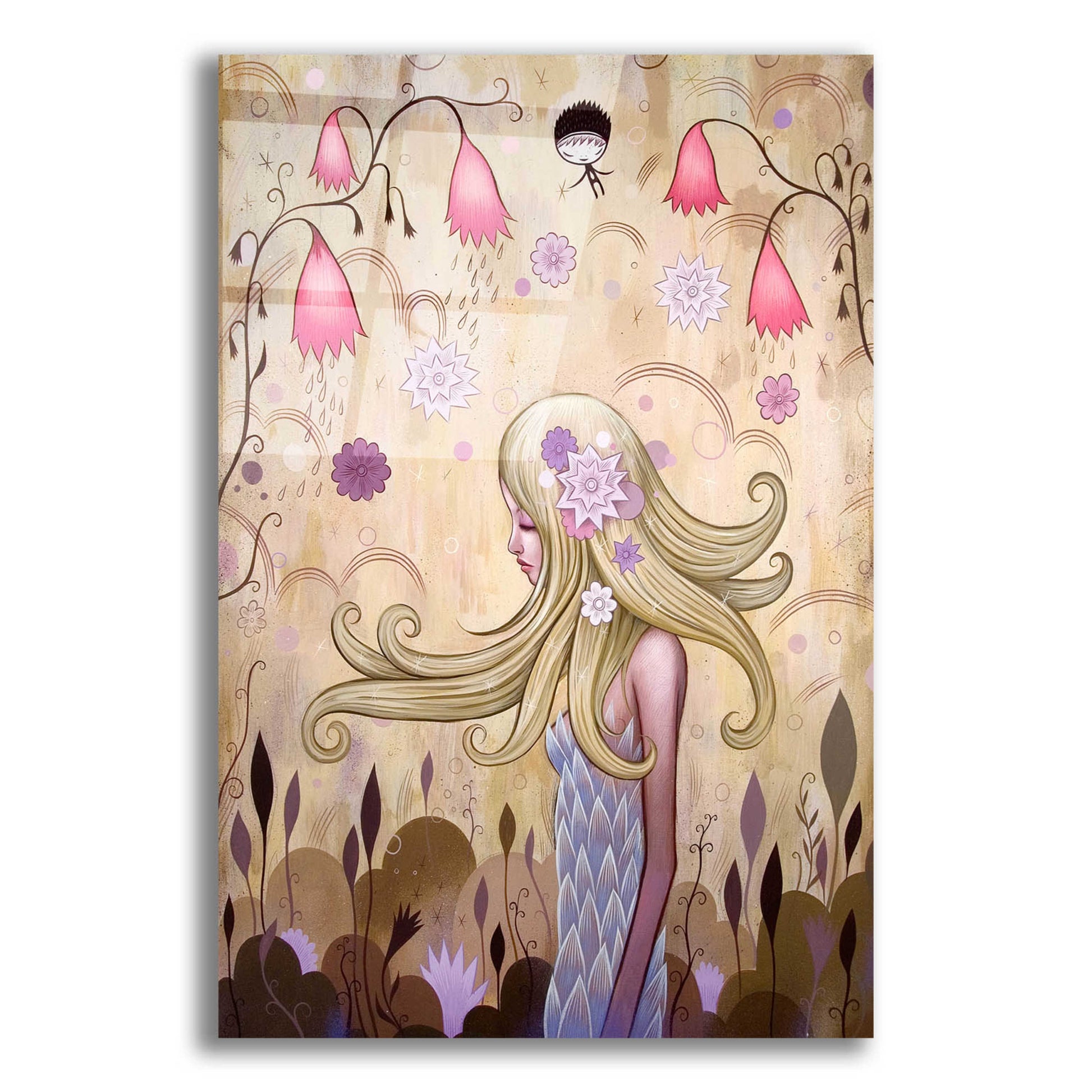 Epic Art 'Garden of Sleeping Flowers II' by Jeremiah Ketner, Acrylic Glass Wall Art,12x16