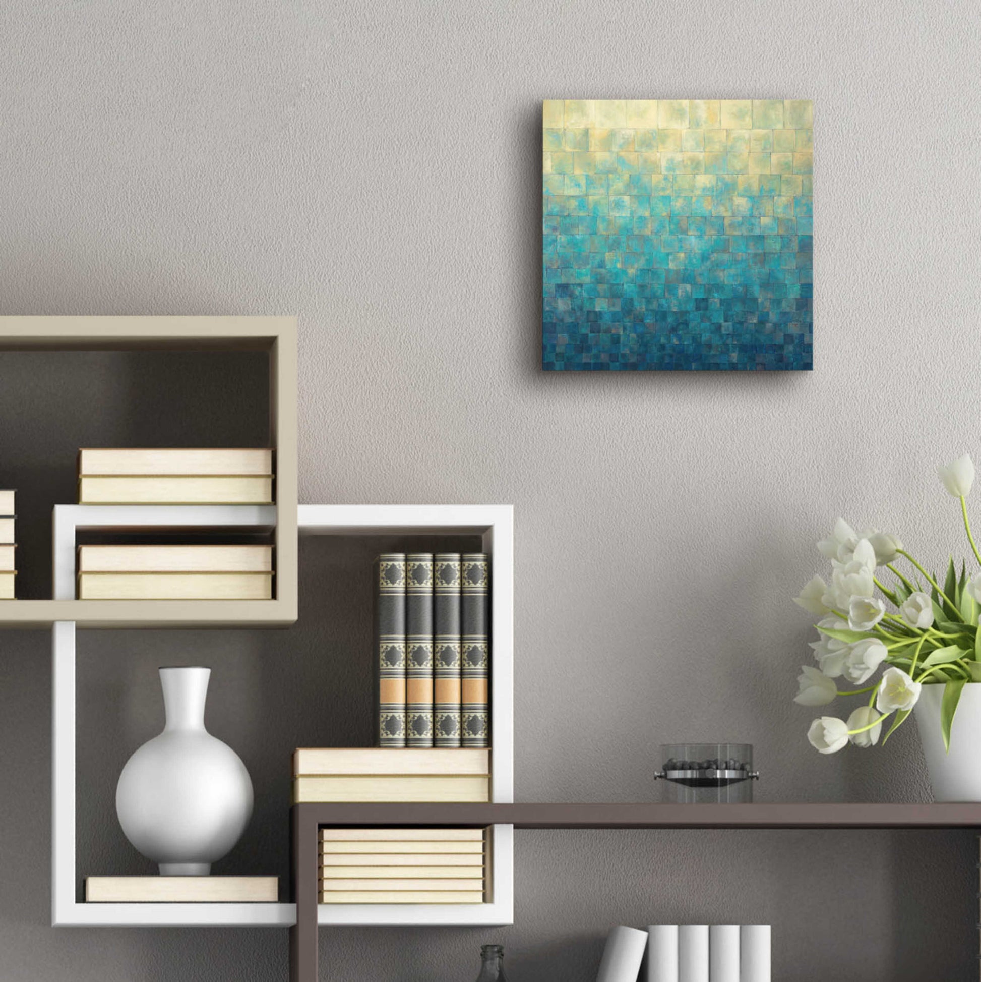 Epic Art 'Cascade' by Janelle Kroner, Acrylic Glass Wall Art,12x12