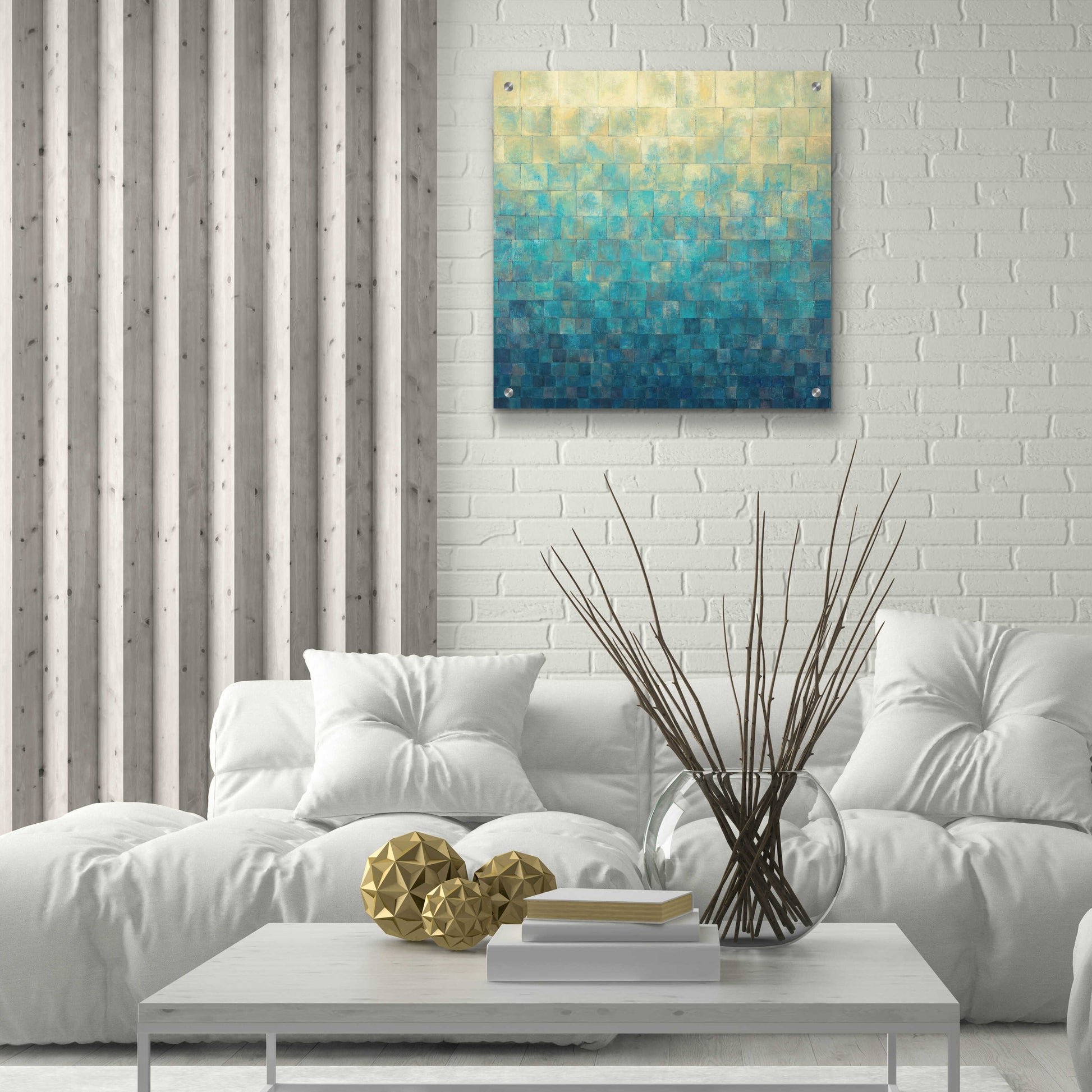 Epic Art 'Cascade' by Janelle Kroner, Acrylic Glass Wall Art,24x24