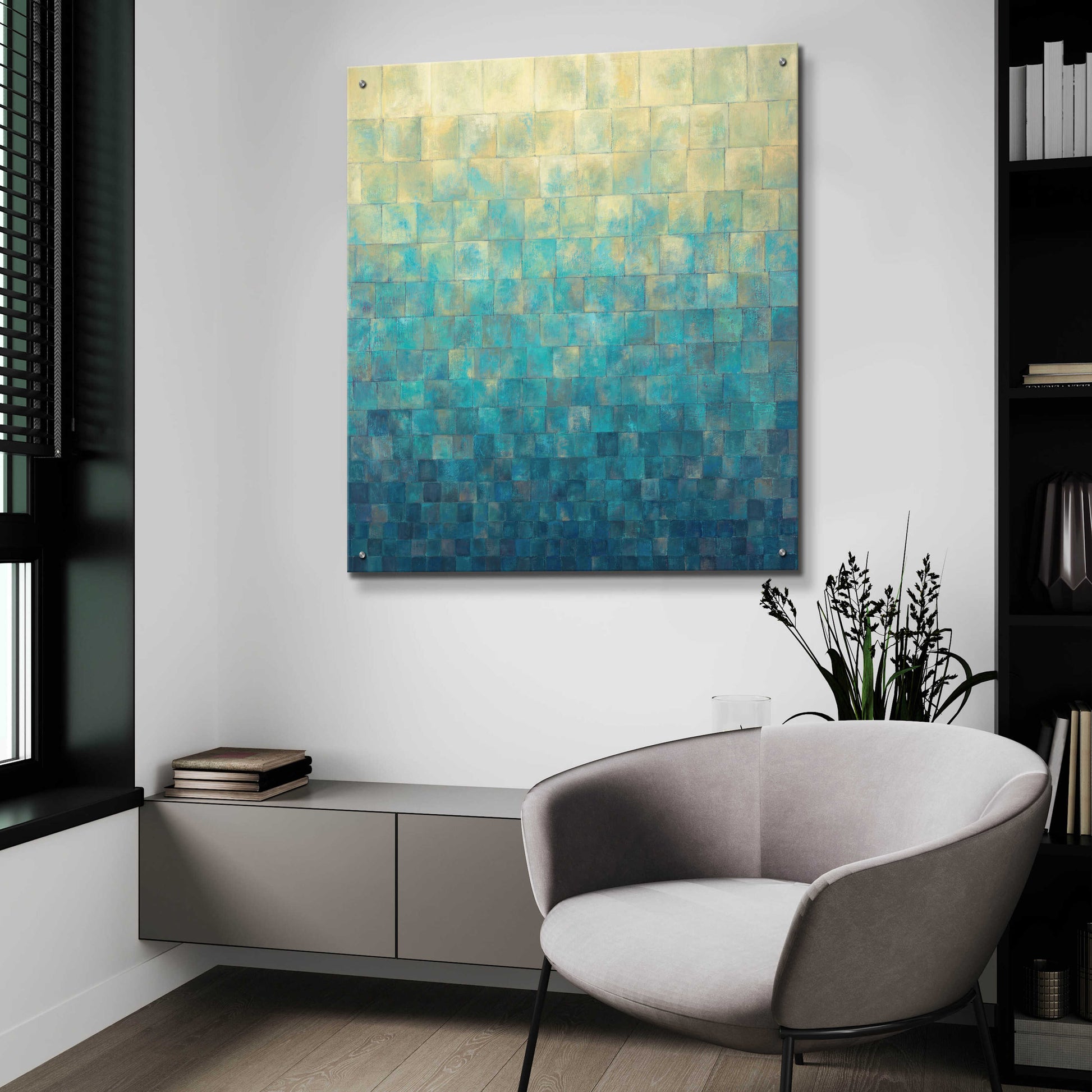 Epic Art 'Cascade' by Janelle Kroner, Acrylic Glass Wall Art,36x36