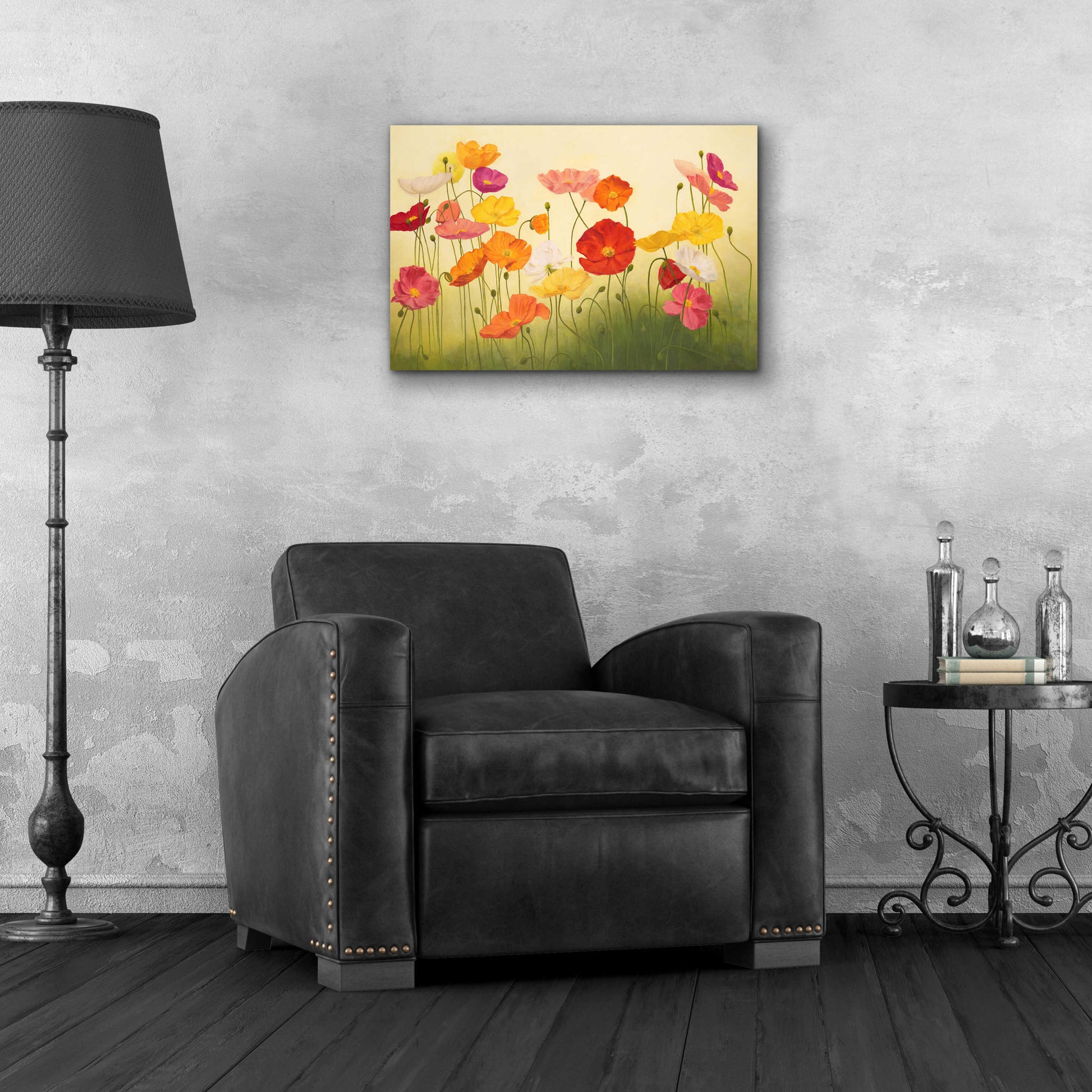 Epic Art 'Sunlit Poppies' by Janelle Kroner, Acrylic Glass Wall Art,24x16