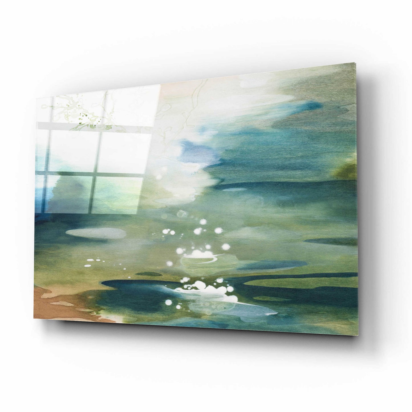 Epic Art 'Green Joyous' by Tara Leaver, Acrylic Glass Wall Art,16x12