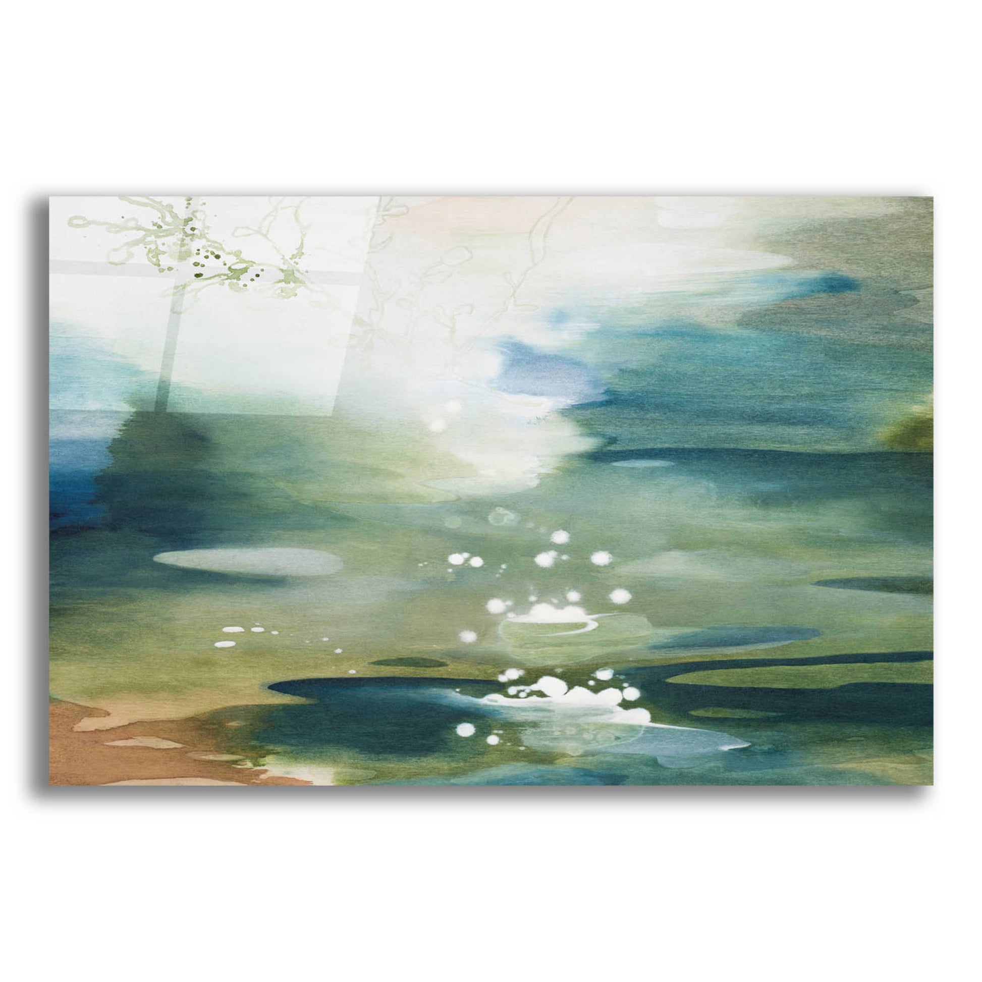 Epic Art 'Green Joyous' by Tara Leaver, Acrylic Glass Wall Art,16x12