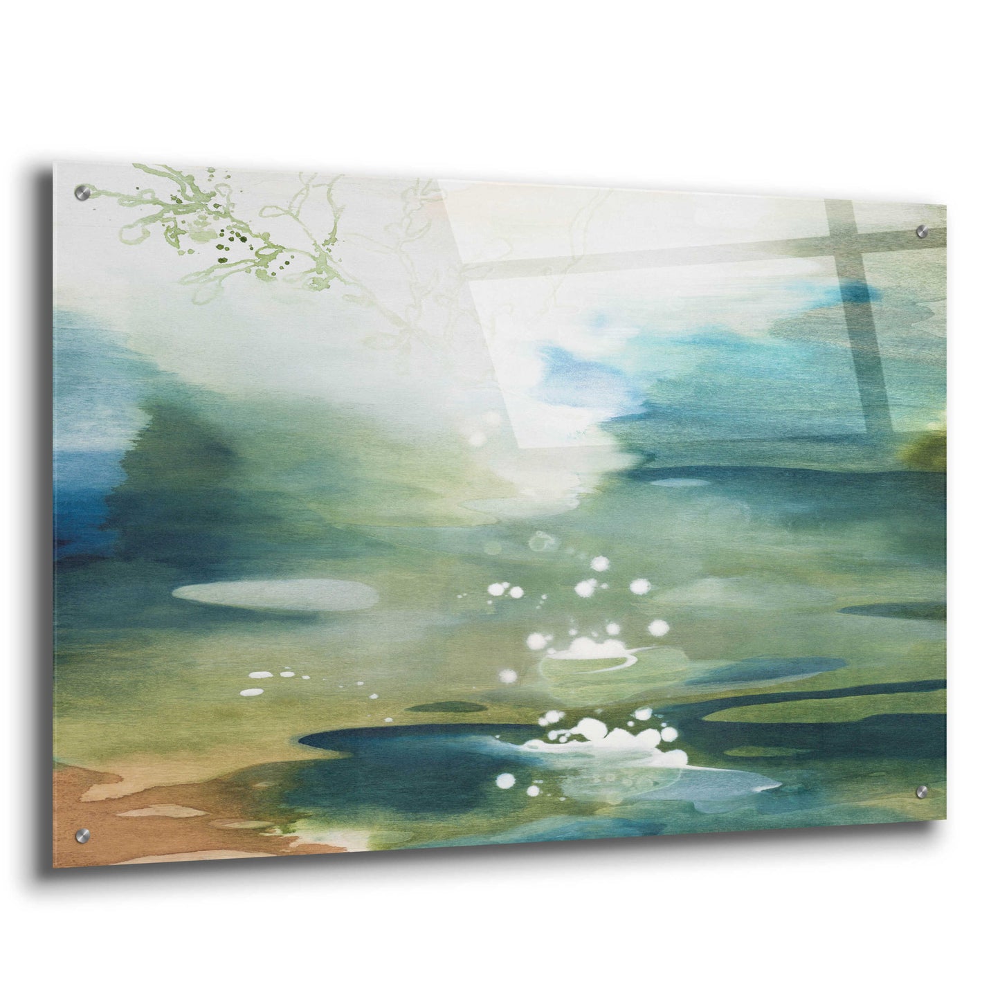 Epic Art 'Green Joyous' by Tara Leaver, Acrylic Glass Wall Art,36x24