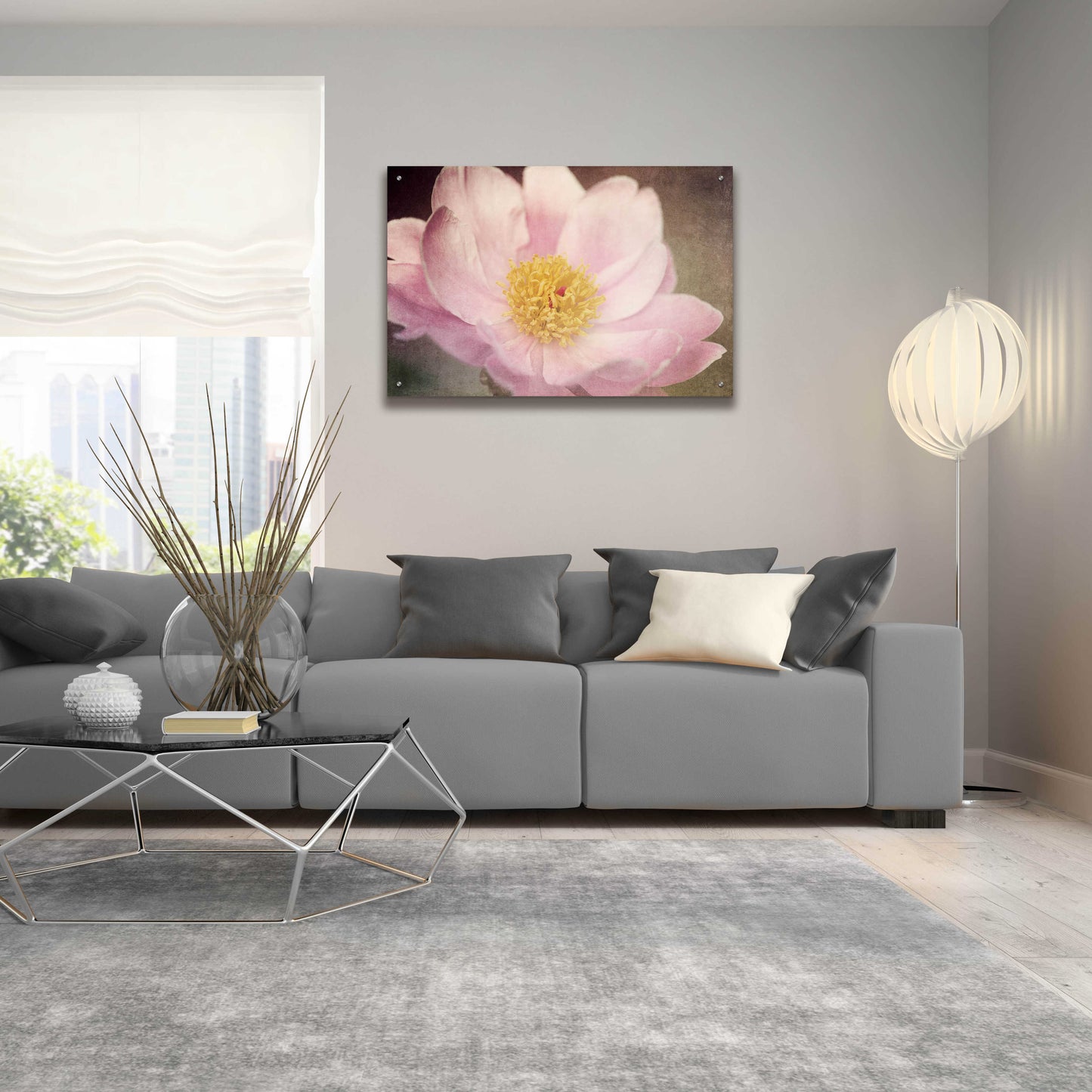 Epic Art 'Peony in the Park' by Dawn LeBlanc, Acrylic Glass Wall Art,36x24