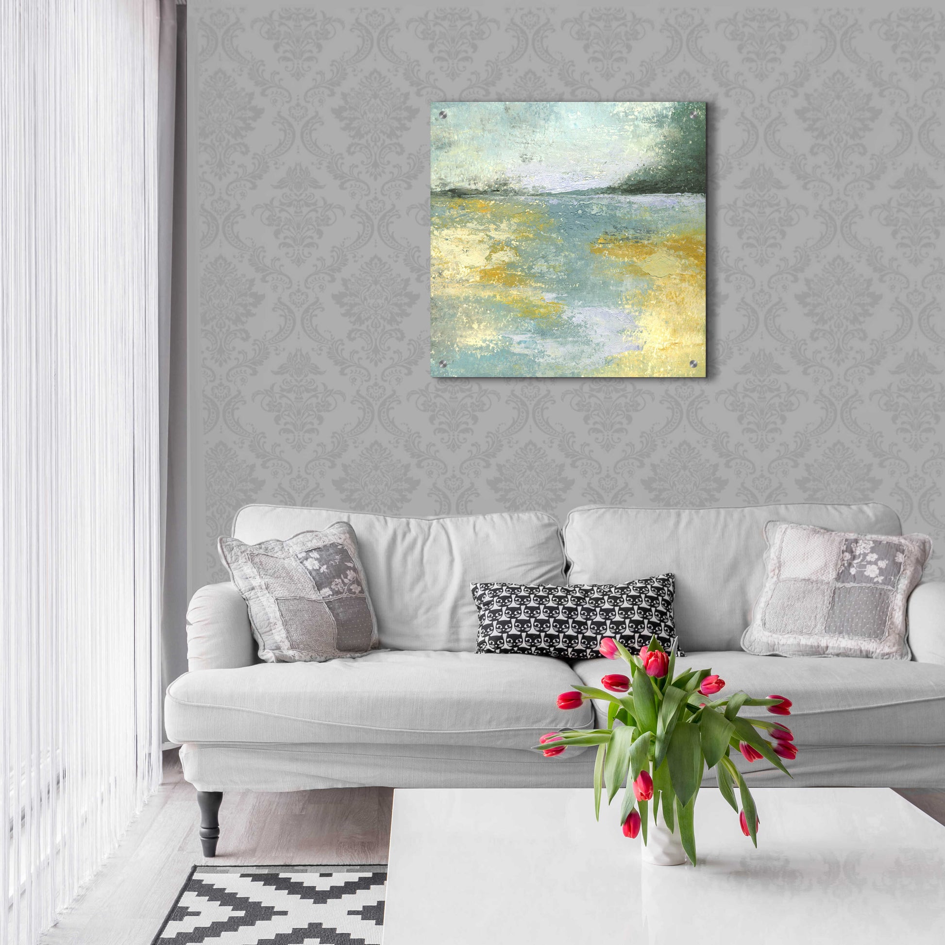 Epic Art 'Subtle Shores Morning Memories' by Lisa Mann Fine Art, Acrylic Glass Wall Art,24x24