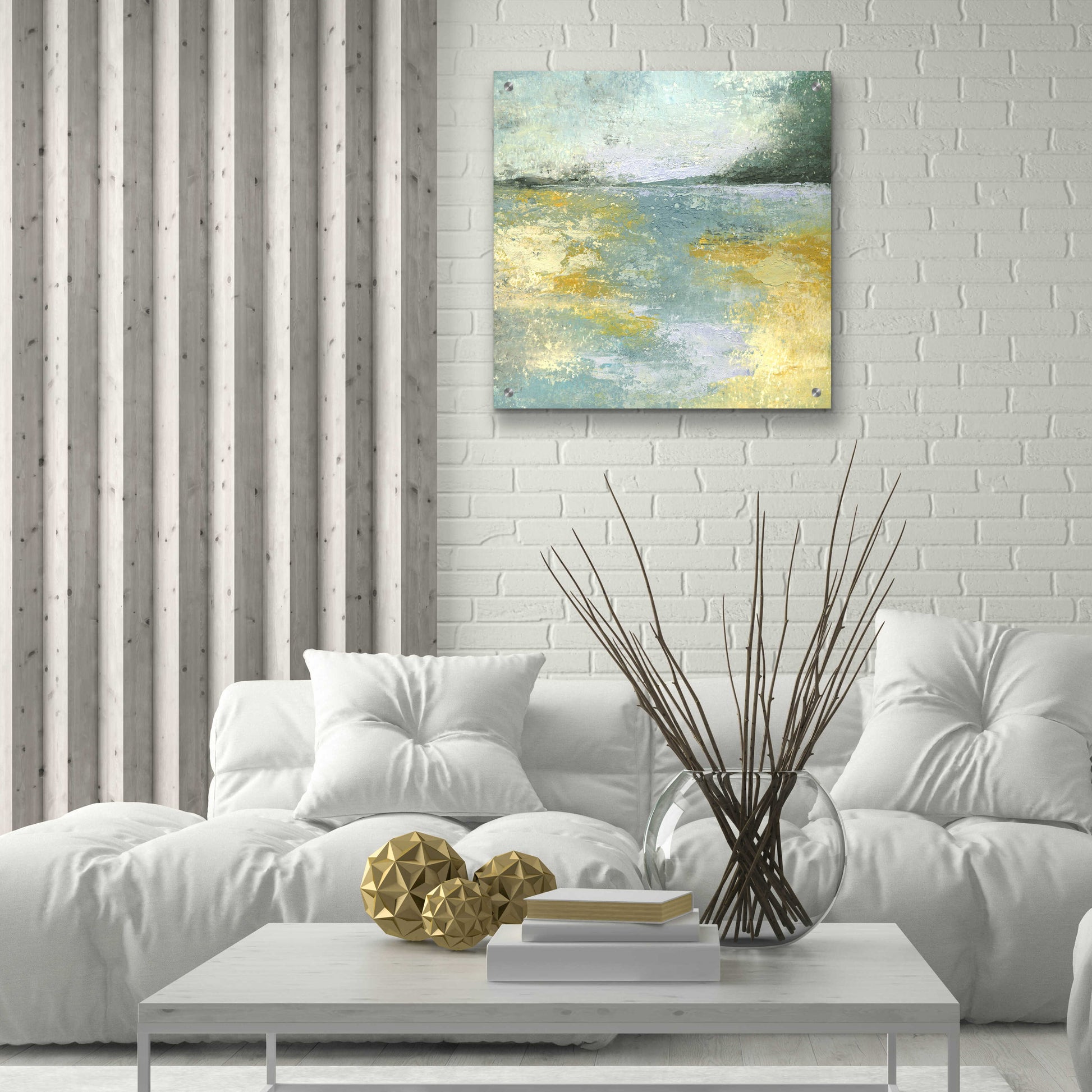 Epic Art 'Subtle Shores Morning Memories' by Lisa Mann Fine Art, Acrylic Glass Wall Art,24x24