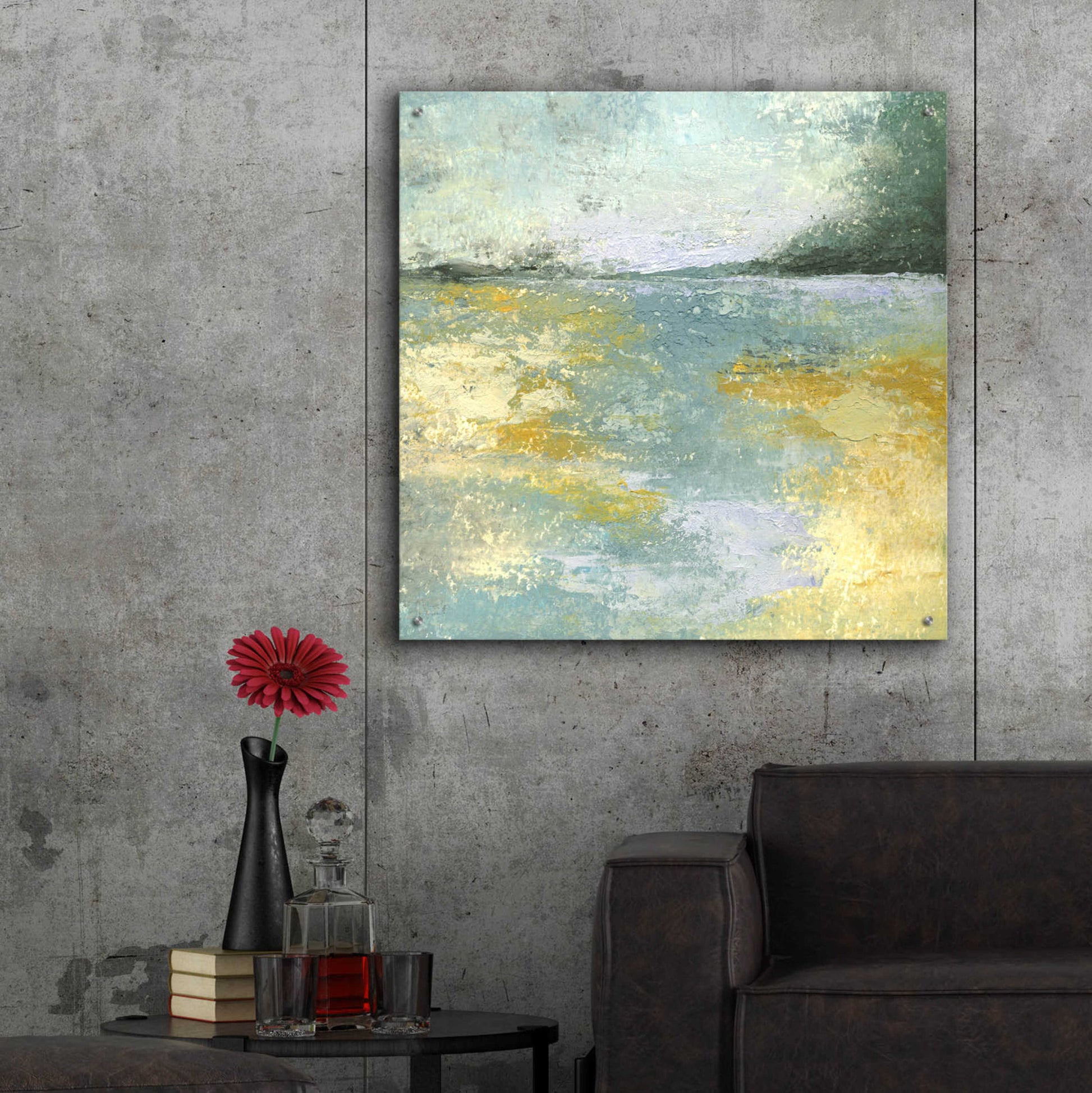 Epic Art 'Subtle Shores Morning Memories' by Lisa Mann Fine Art, Acrylic Glass Wall Art,36x36