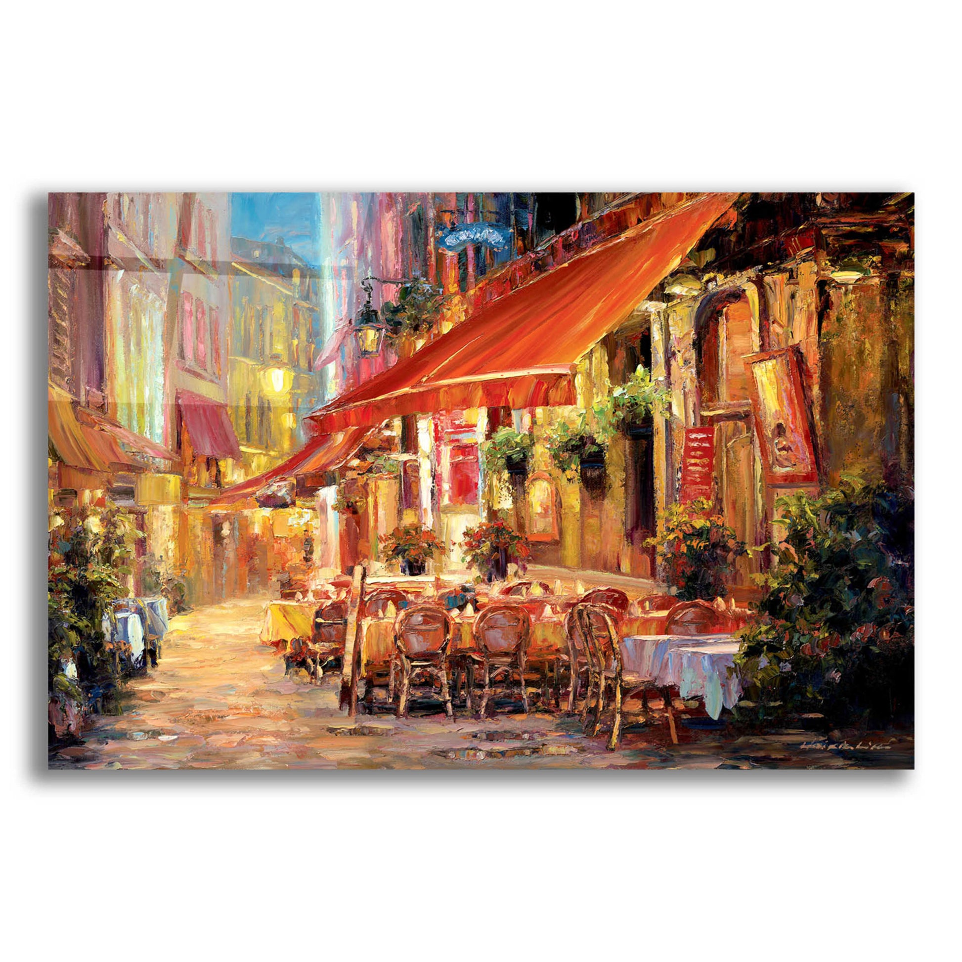 Epic Art 'Café in Light' by Haixia Liu, Acrylic Glass Wall Art,16x12