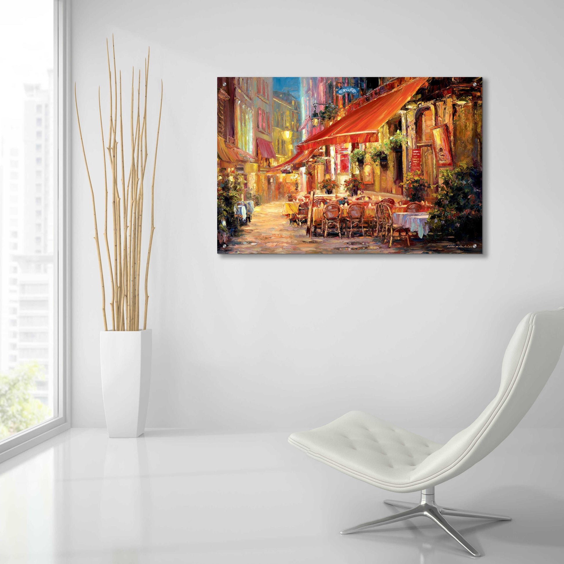 Epic Art 'Café in Light' by Haixia Liu, Acrylic Glass Wall Art,36x24