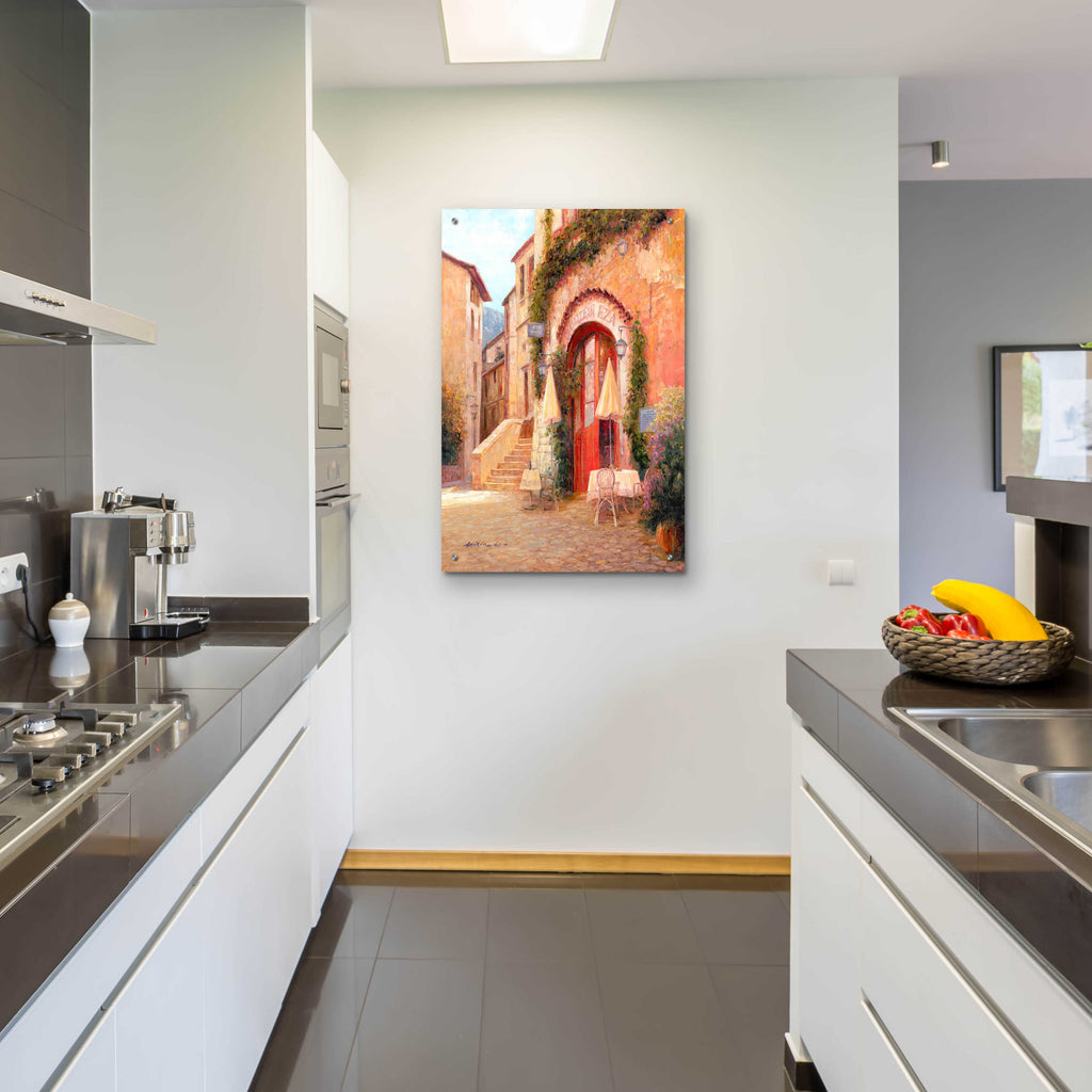 Epic Art 'Eze Village Café France' by Haixia Liu, Acrylic Glass Wall Art,24x36