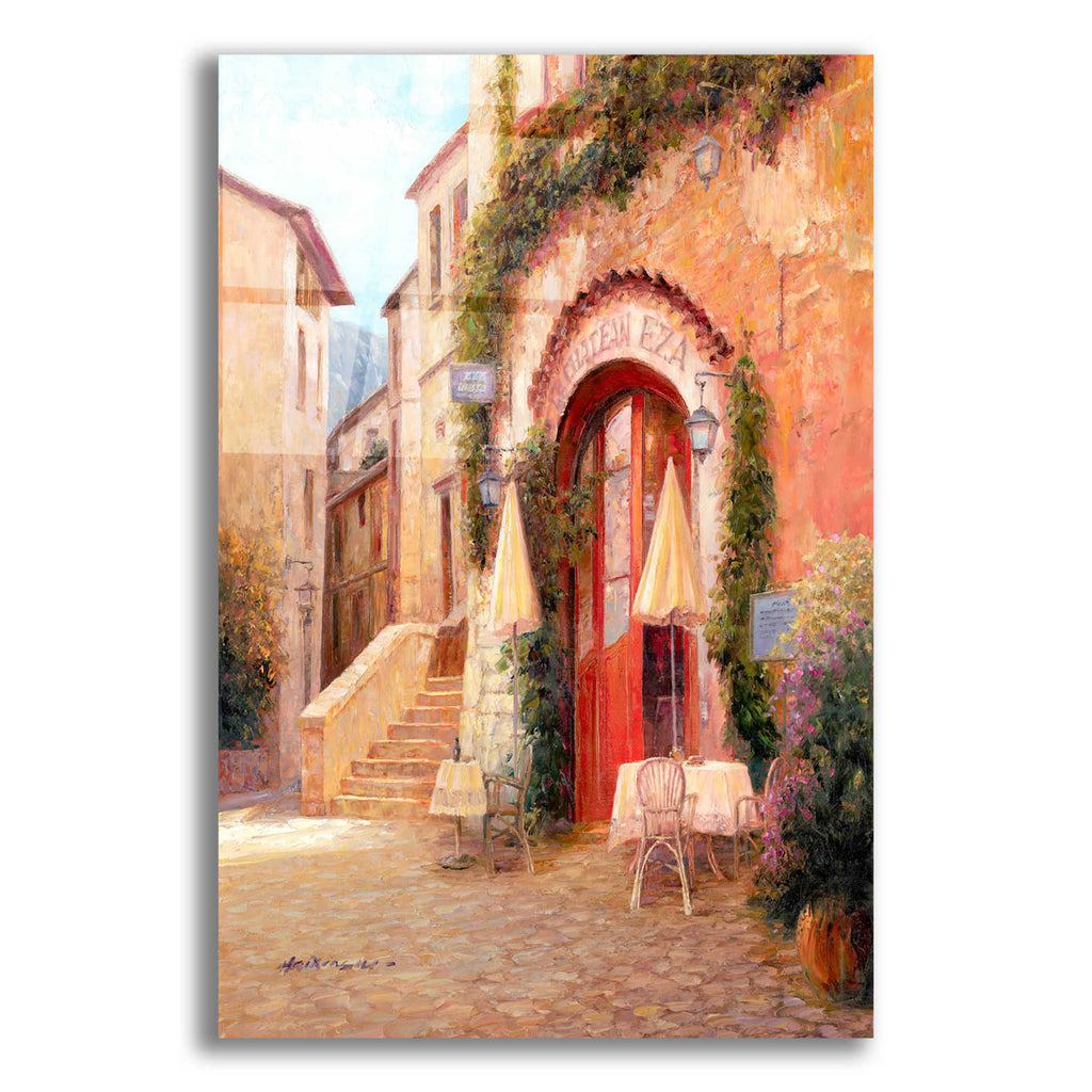 Epic Art 'Eze Village Café France' by Haixia Liu, Acrylic Glass Wall Art