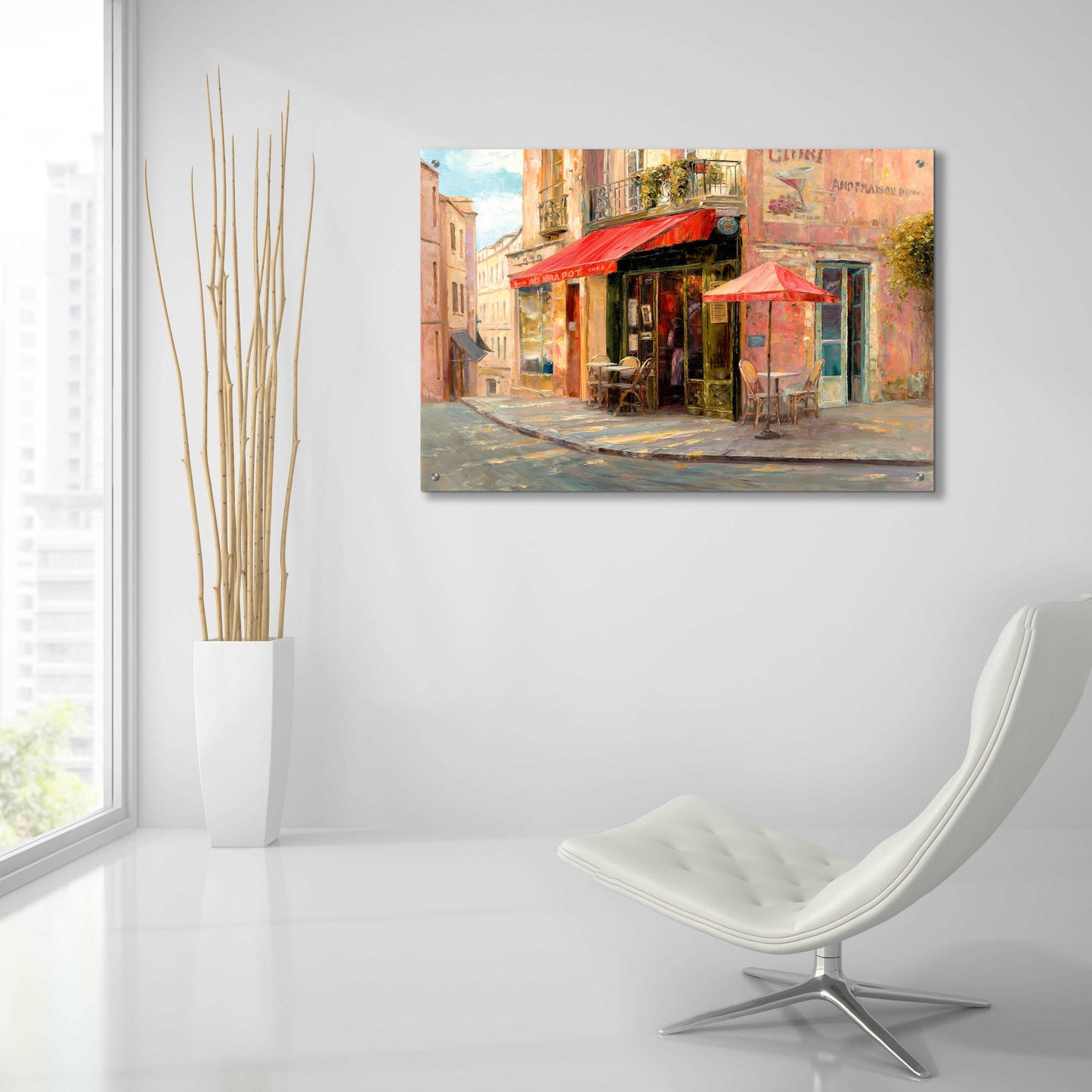 Epic Art 'Hillside Café' by Haixia Liu, Acrylic Glass Wall Art,36x24