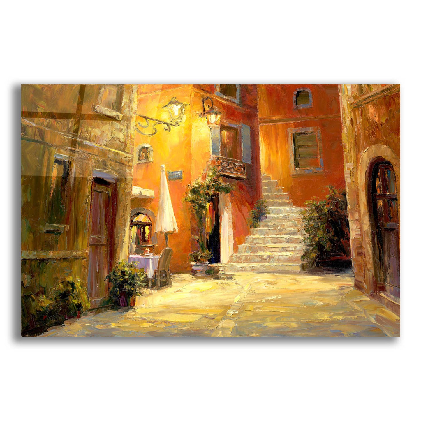 Epic Art 'Lighted Alley' by Haixia Liu, Acrylic Glass Wall Art,16x12