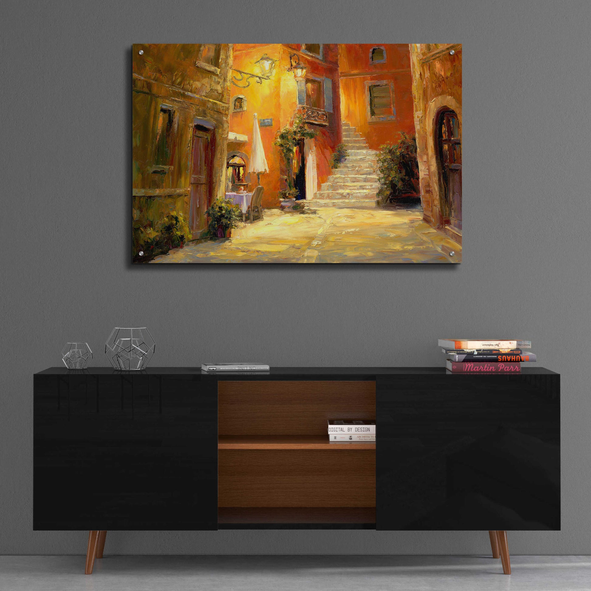 Epic Art 'Lighted Alley' by Haixia Liu, Acrylic Glass Wall Art,36x24