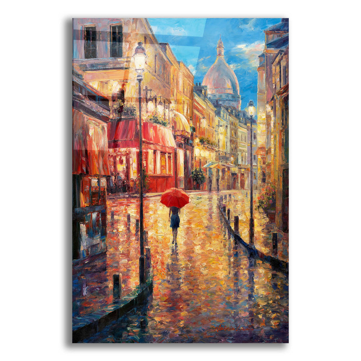 Epic Art 'Montmartre Evening' by Haixia Liu, Acrylic Glass Wall Art