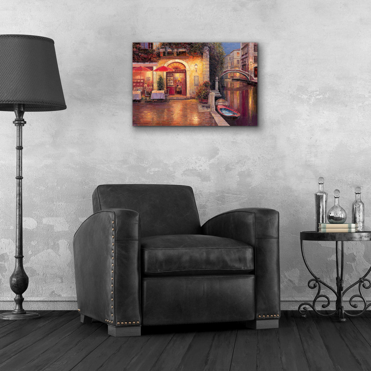 Epic Art 'Night Café after Rain' by Haixia Liu, Acrylic Glass Wall Art,24x16