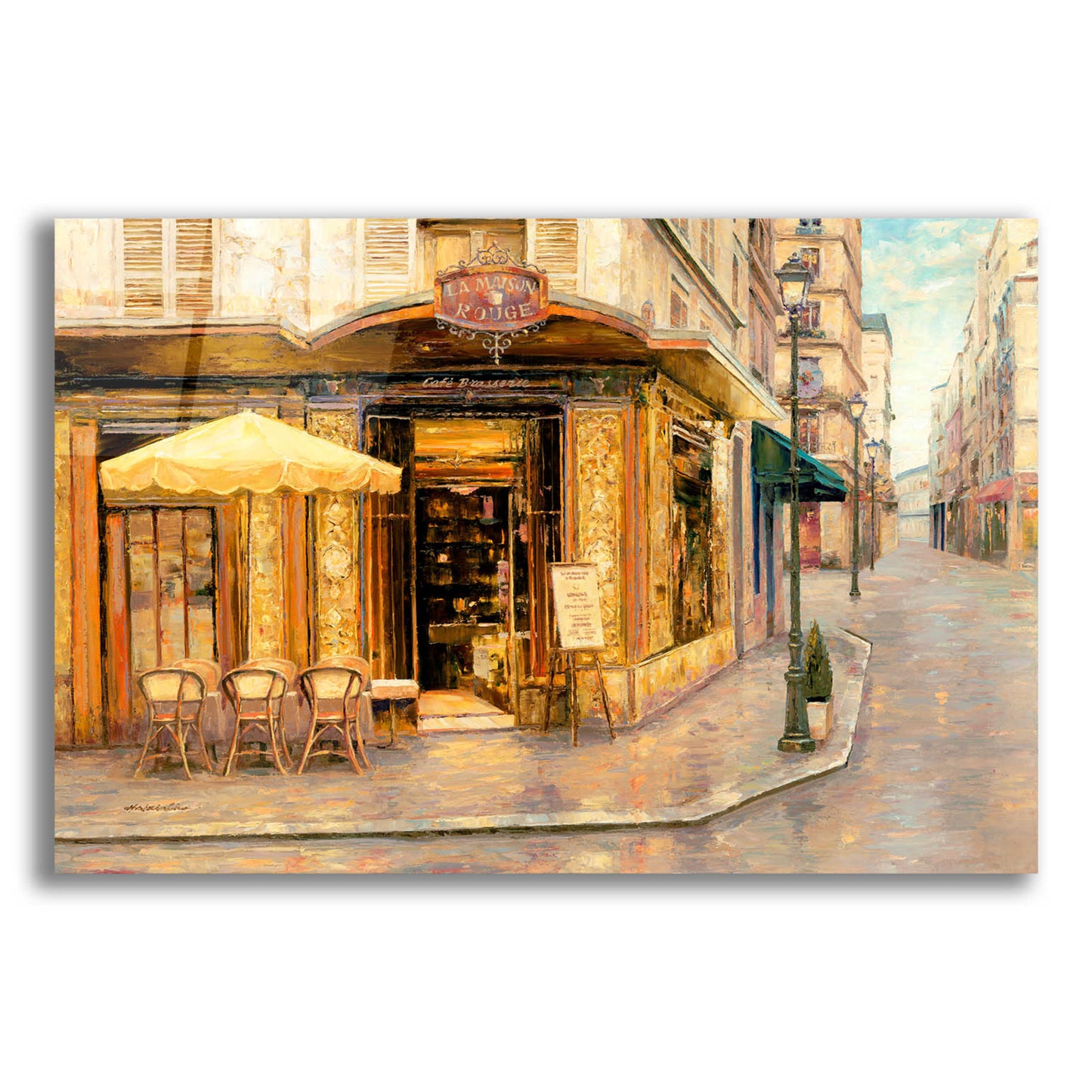 Epic Art 'Red House Café' by Haixia Liu, Acrylic Glass Wall Art